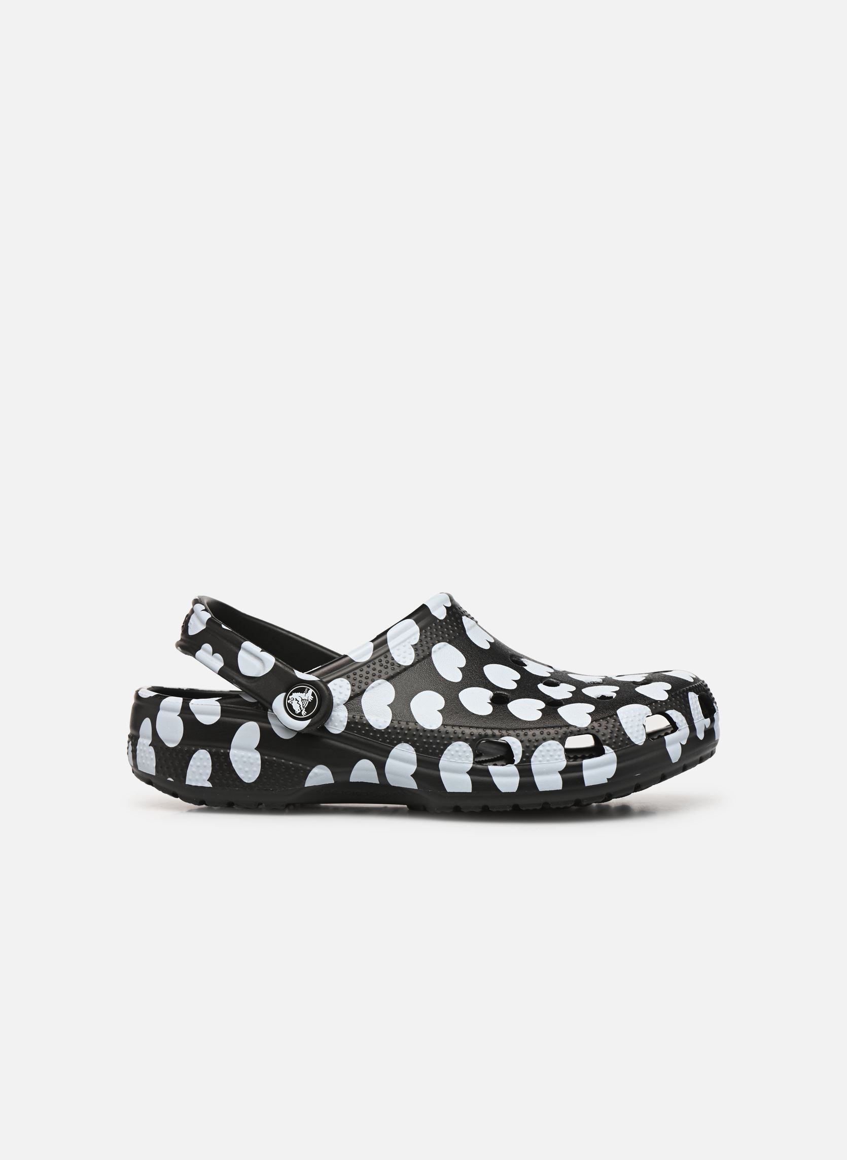 Pantoletten Classic Heart Print Clog W damen schwarz Crocs Pantoletten Classic Heart Print Clog W damen schwarz Black/white