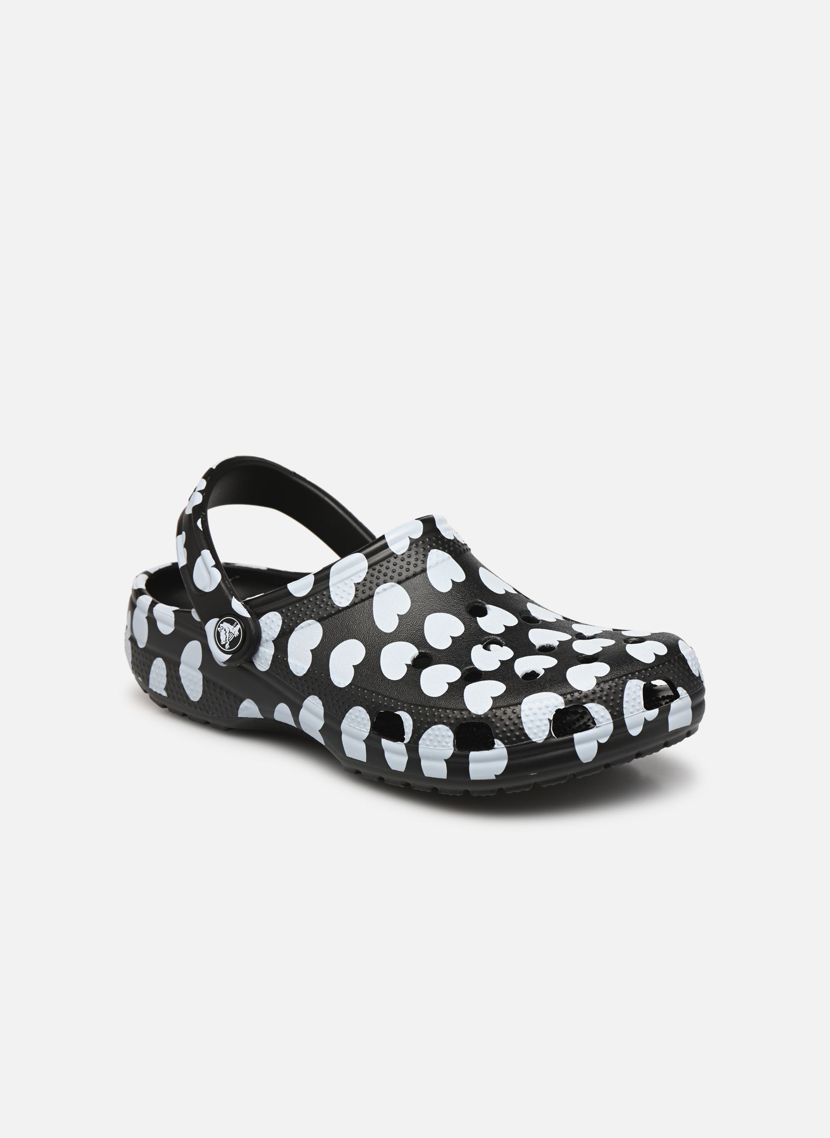 Pantoletten Classic Heart Print Clog W damen schwarz Crocs Pantoletten Classic Heart Print Clog W damen schwarz Black/white