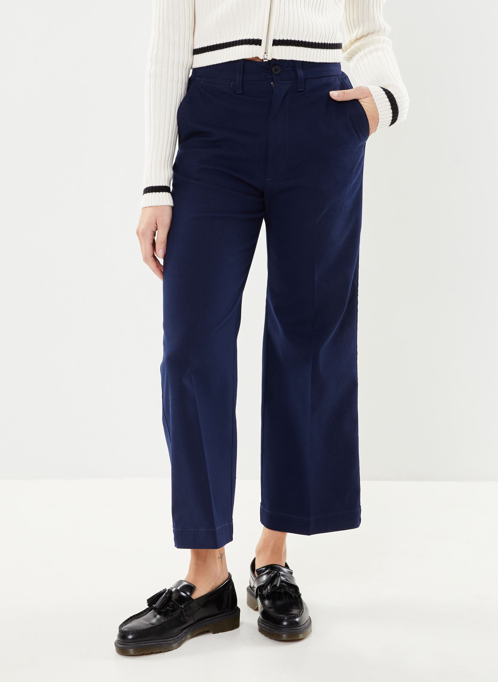 Pantalons larges Pantalon chino à jambe large femme bleu Polo Ralph Lauren Pantalons larges Pantalon chino à jambe large femme bleu NEWPORT NAVY