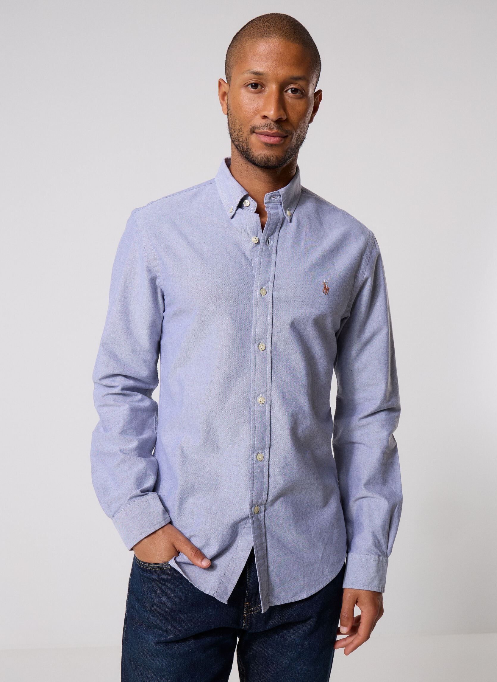 Vêtements Polo Ralph Lauren Chemise Oxford Cintrée 710792161 pour Homme