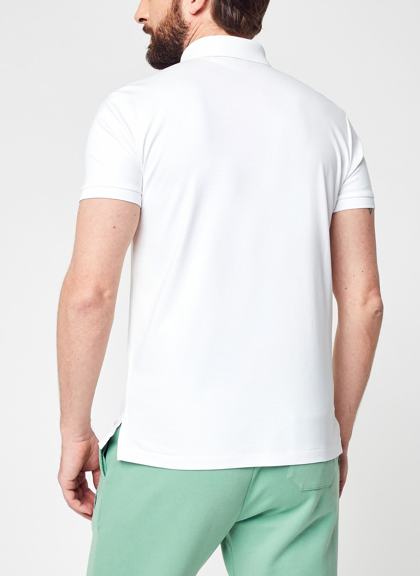 Polos Polo ajusté en coton doux 710713130 homme blanc Polo Ralph Lauren Polos Polo ajusté en coton doux 710713130 homme blanc WHITE