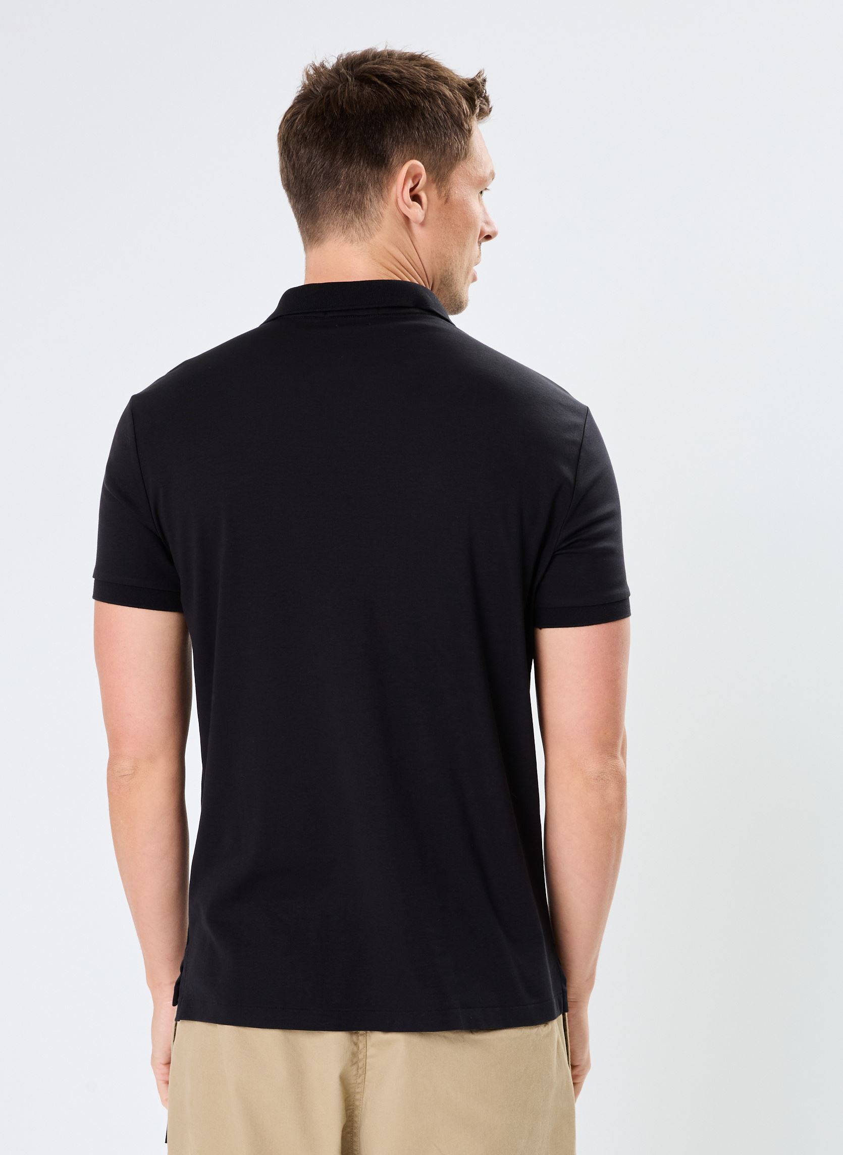 Polos Polo ajusté en coton doux 710713130 homme noir Polo Ralph Lauren Polos Polo ajusté en coton doux 710713130 homme noir POLO BLACK