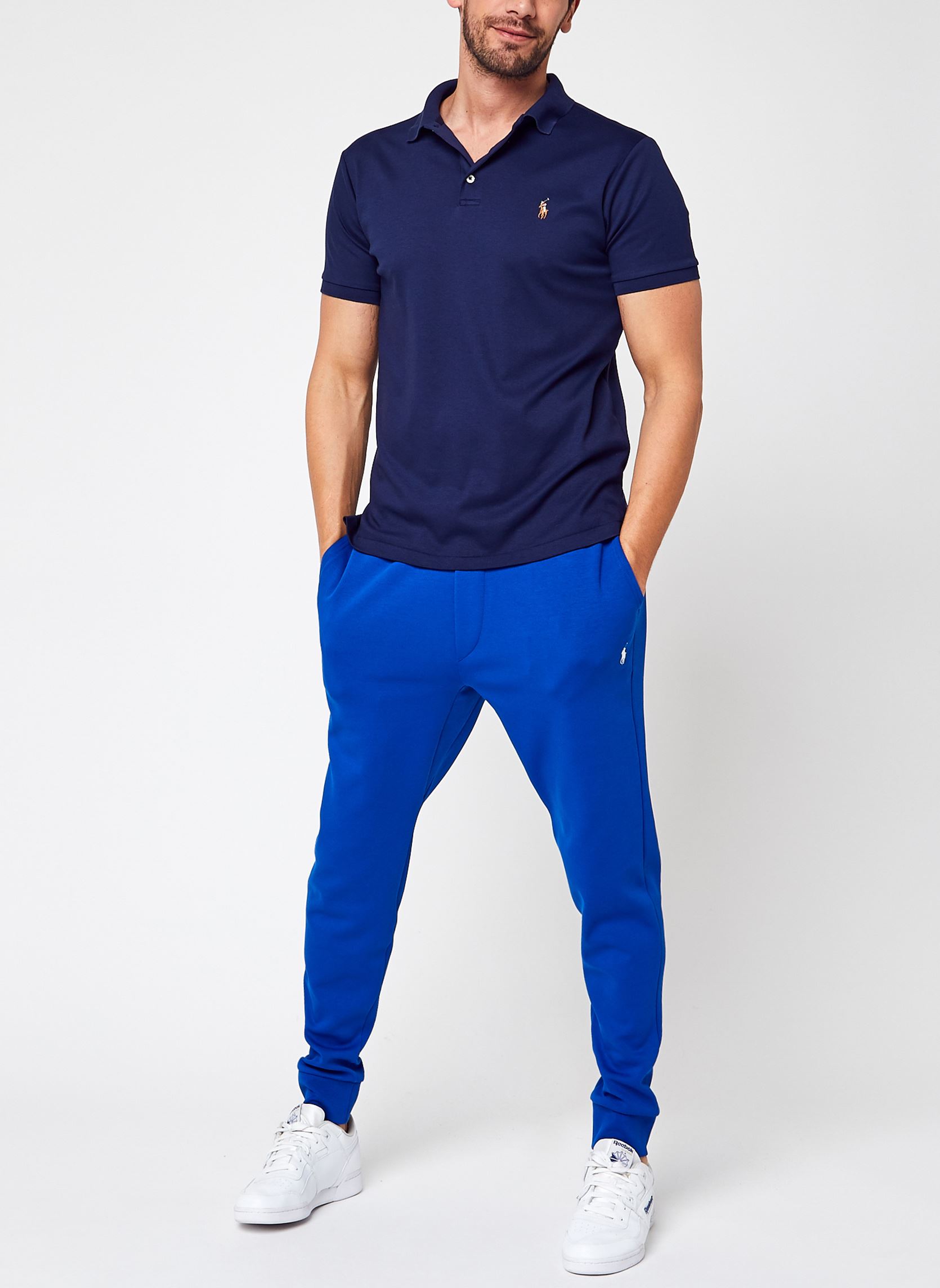 Polos Polo ajusté en coton doux 710713130 homme bleu Polo Ralph Lauren Polos Polo ajusté en coton doux 710713130 homme bleu FRENCH NAVY