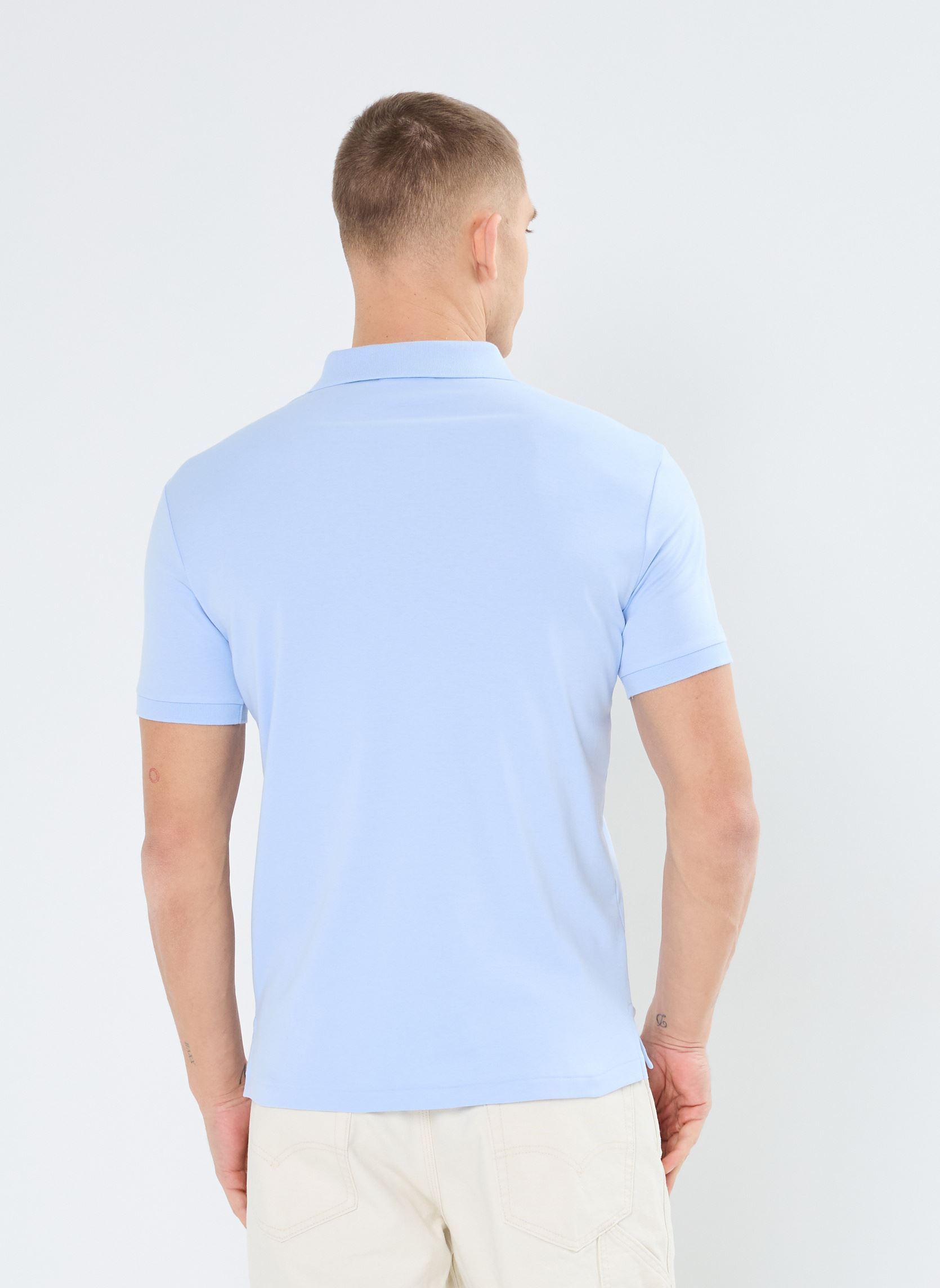 Polos Polo ajusté en coton doux 710713130 homme bleu Polo Ralph Lauren Polos Polo ajusté en coton doux 710713130 homme bleu OFFICE BLUE