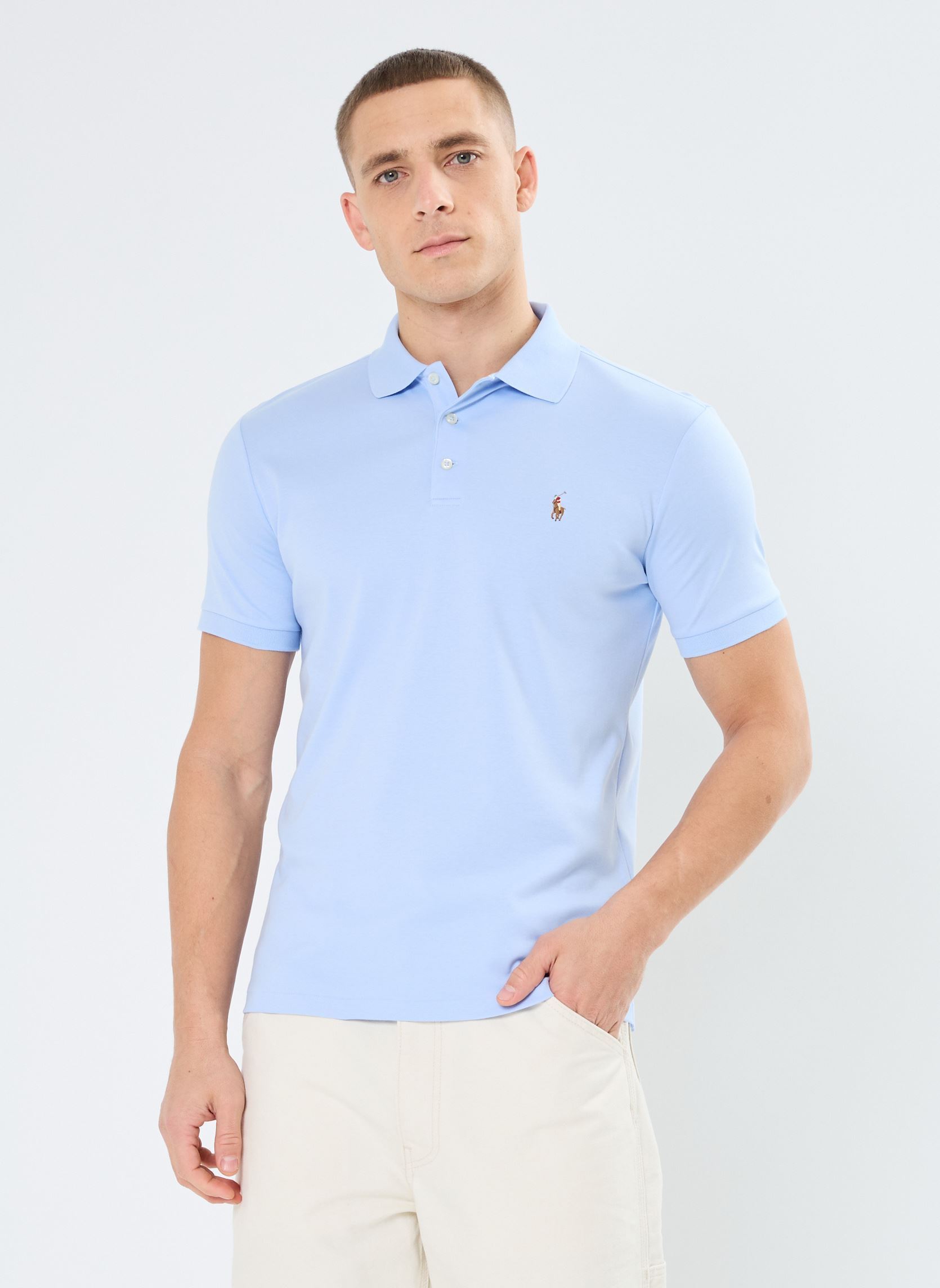 Vêtements Polo Ralph Lauren Polo ajusté en coton doux 710713130 pour Homme