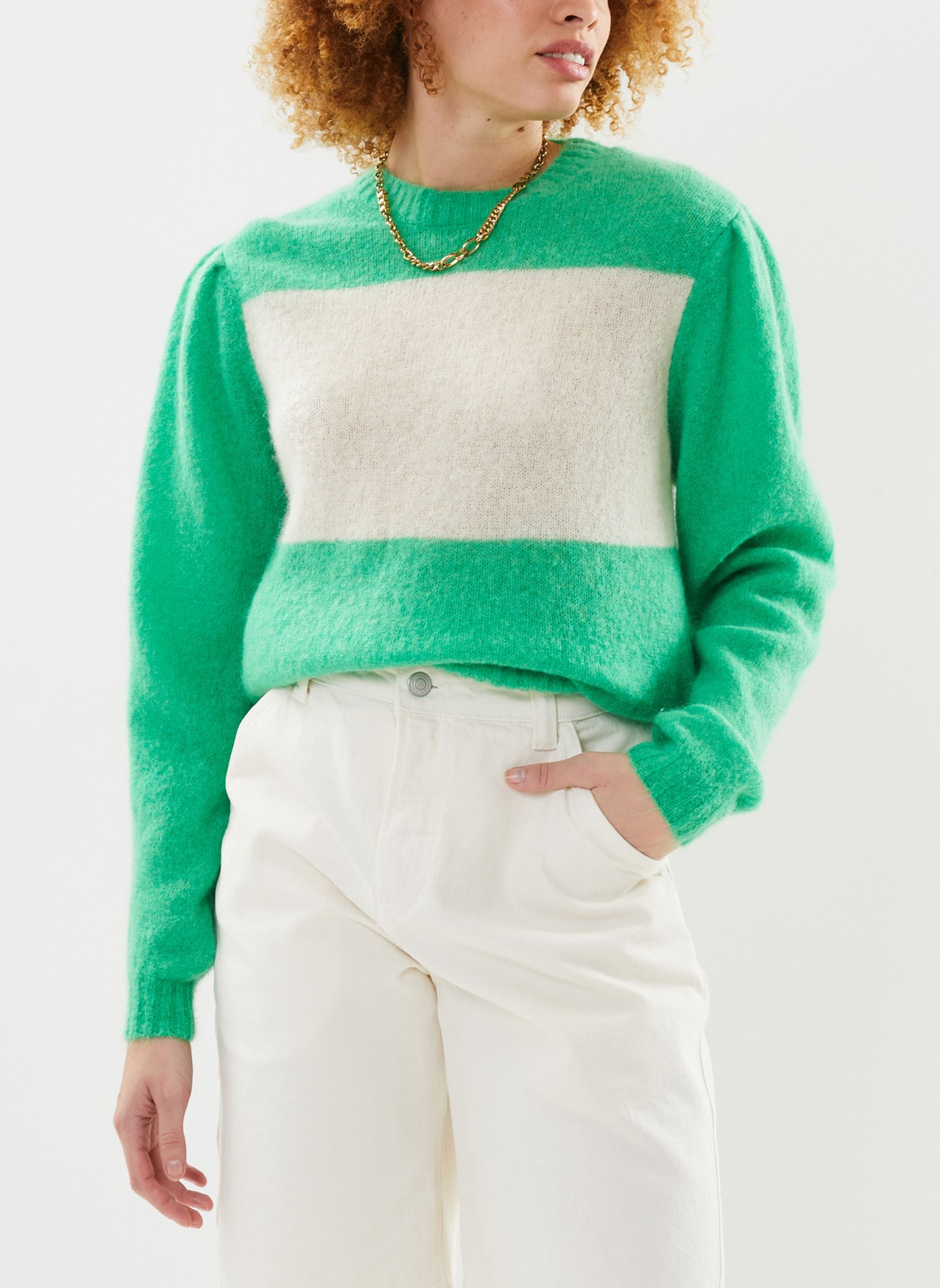 Pulls Maths MMP02 Stripes femme vert Leon & Harper Pulls Maths MMP02 Stripes femme vert GREEN