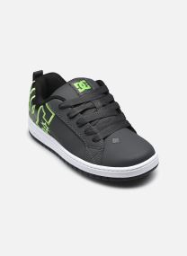 Niedrige Sneaker Court Graffik Enfant schwarz