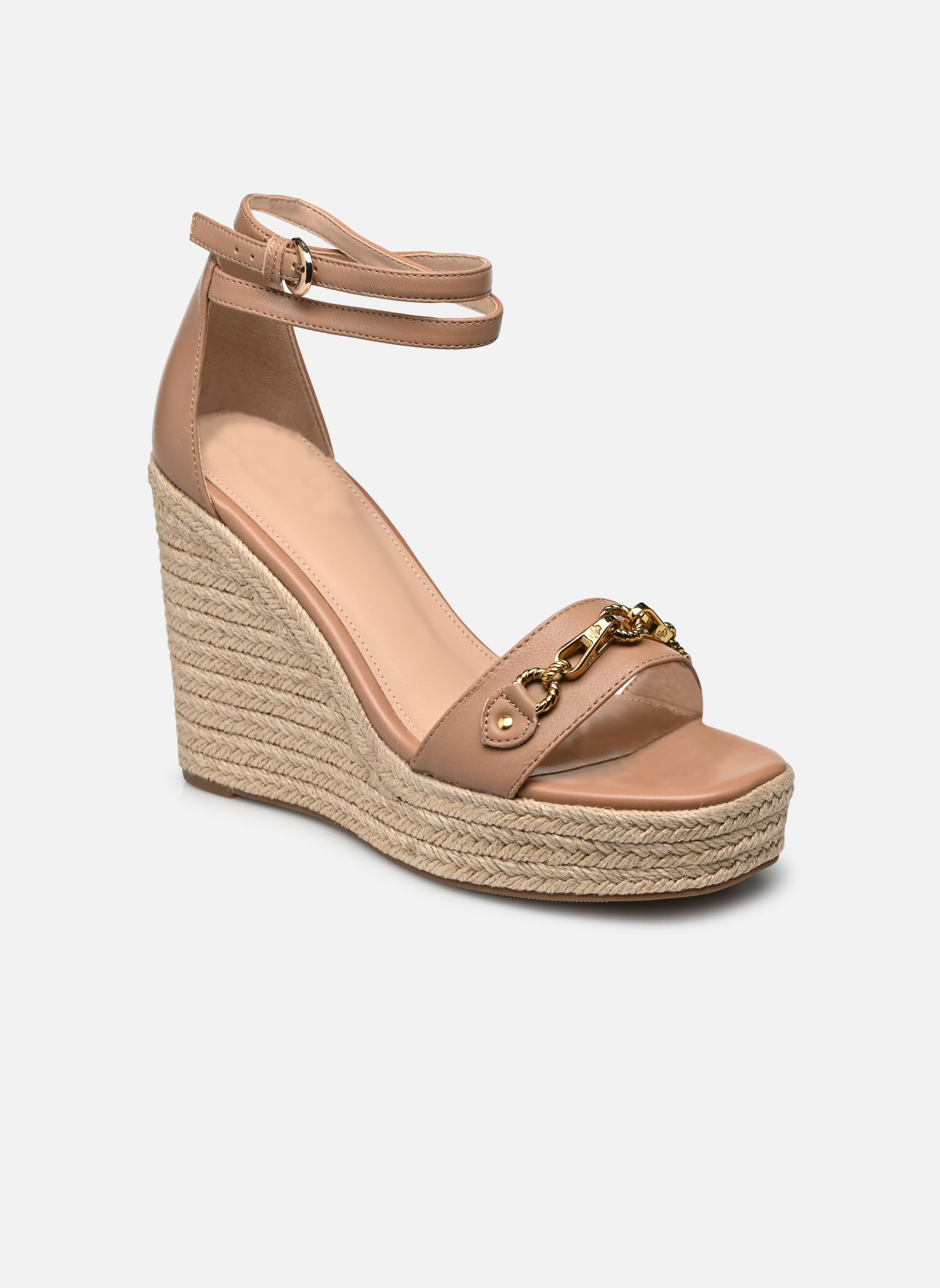 Sandalen met sleehak en plateau WENDY dames beige Guess Sandalen met sleehak en plateau WENDY dames beige Sand
