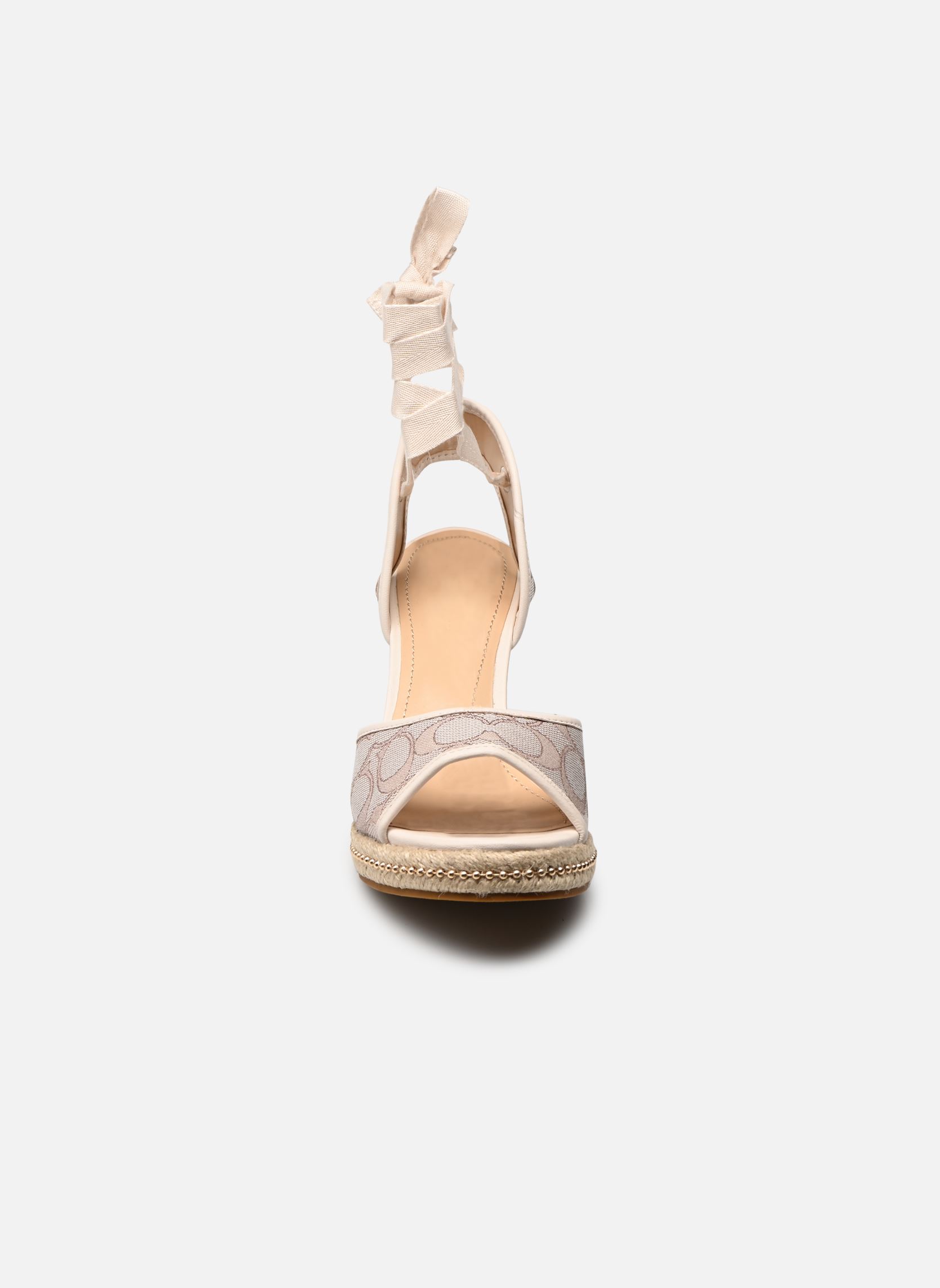 Espadrillas con zeppa e plateau Page Jacquard donna beige Coach Espadrillas con zeppa e plateau Page Jacquard donna beige STONE/CHALK