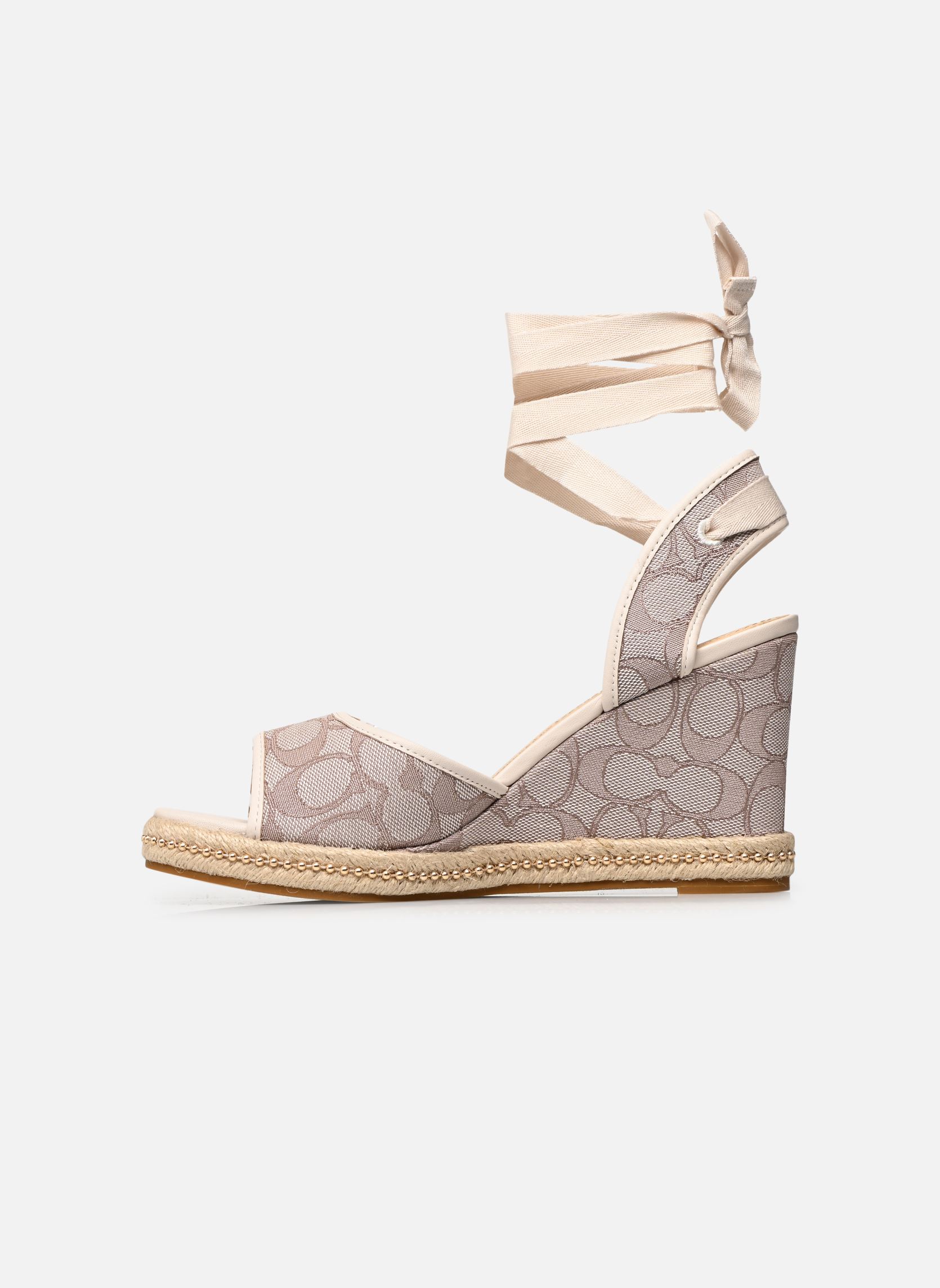 Espadrillas con zeppa e plateau Page Jacquard donna beige Coach Espadrillas con zeppa e plateau Page Jacquard donna beige STONE/CHALK