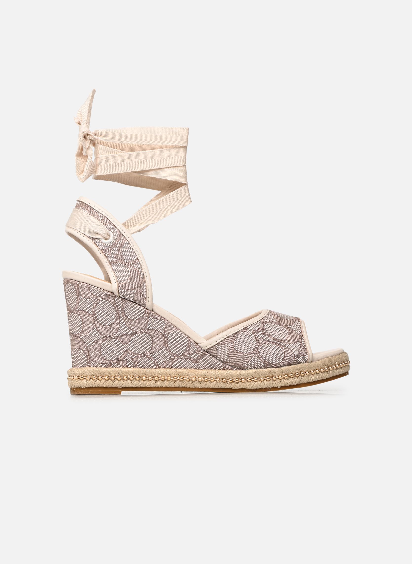 Espadrillas con zeppa e plateau Page Jacquard donna beige Coach Espadrillas con zeppa e plateau Page Jacquard donna beige STONE/CHALK