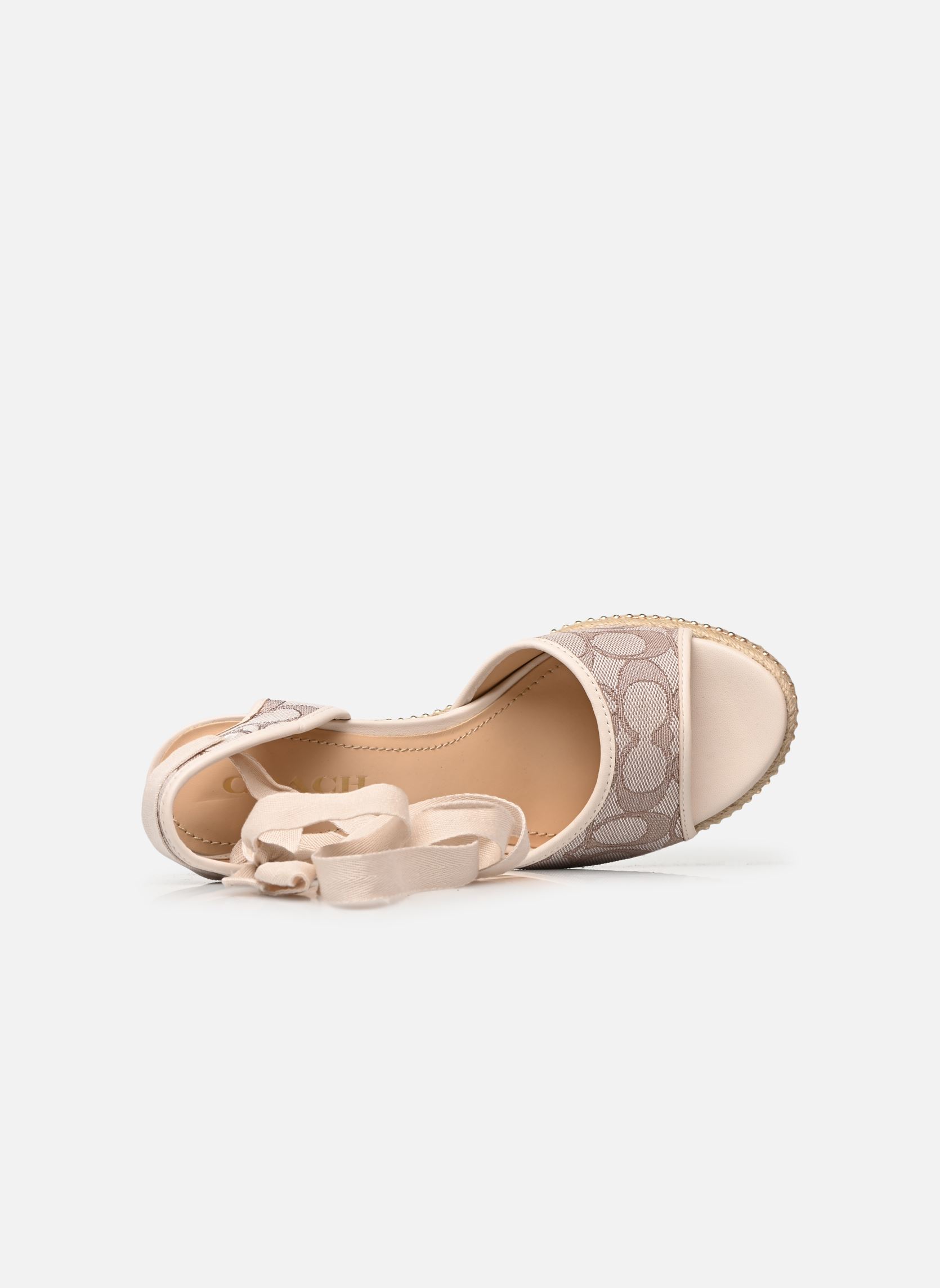 Espadrillas con zeppa e plateau Page Jacquard donna beige Coach Espadrillas con zeppa e plateau Page Jacquard donna beige STONE/CHALK