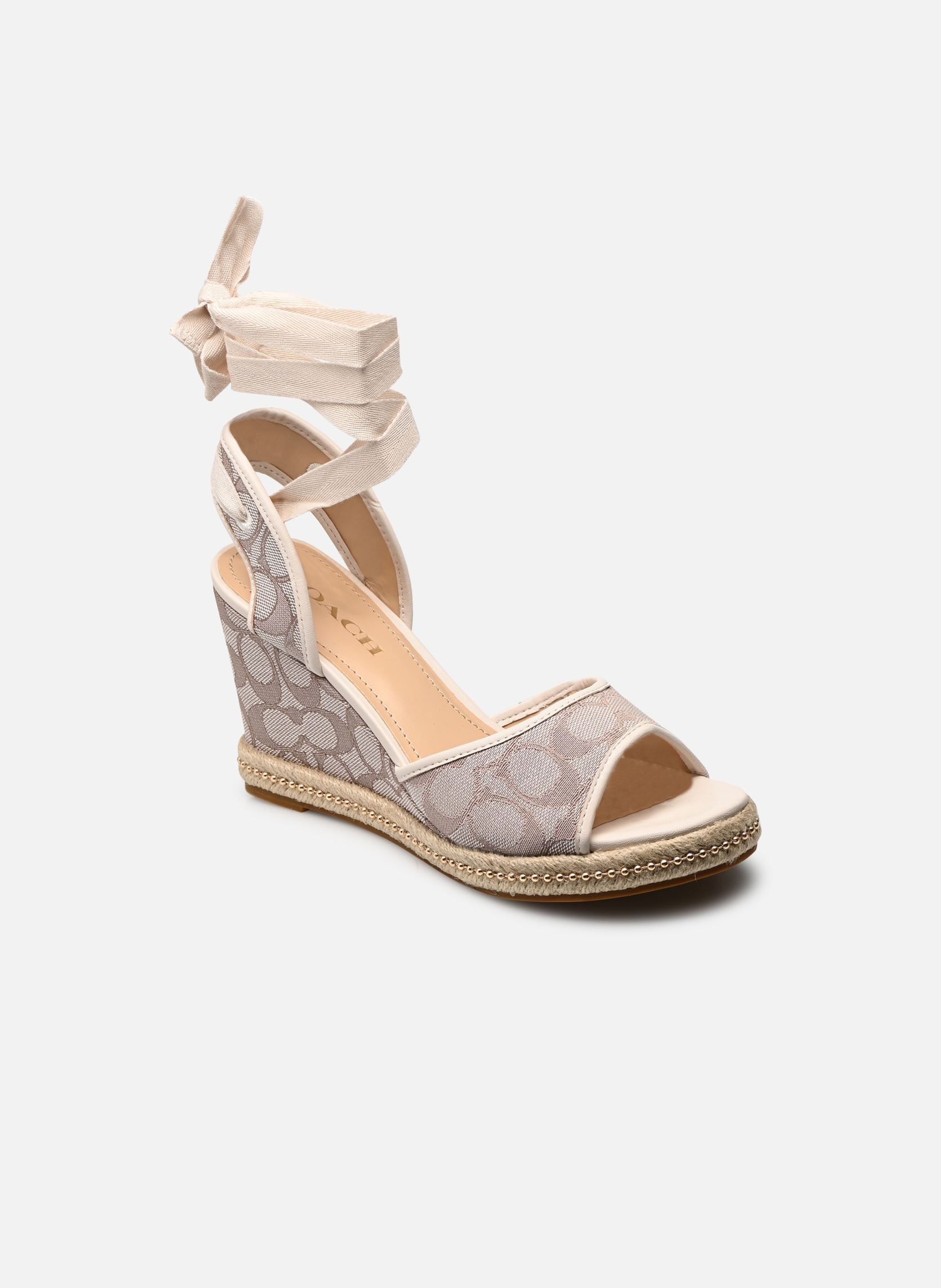 Espadrillas con zeppa e plateau Page Jacquard donna beige Coach Espadrillas con zeppa e plateau Page Jacquard donna beige STONE/CHALK