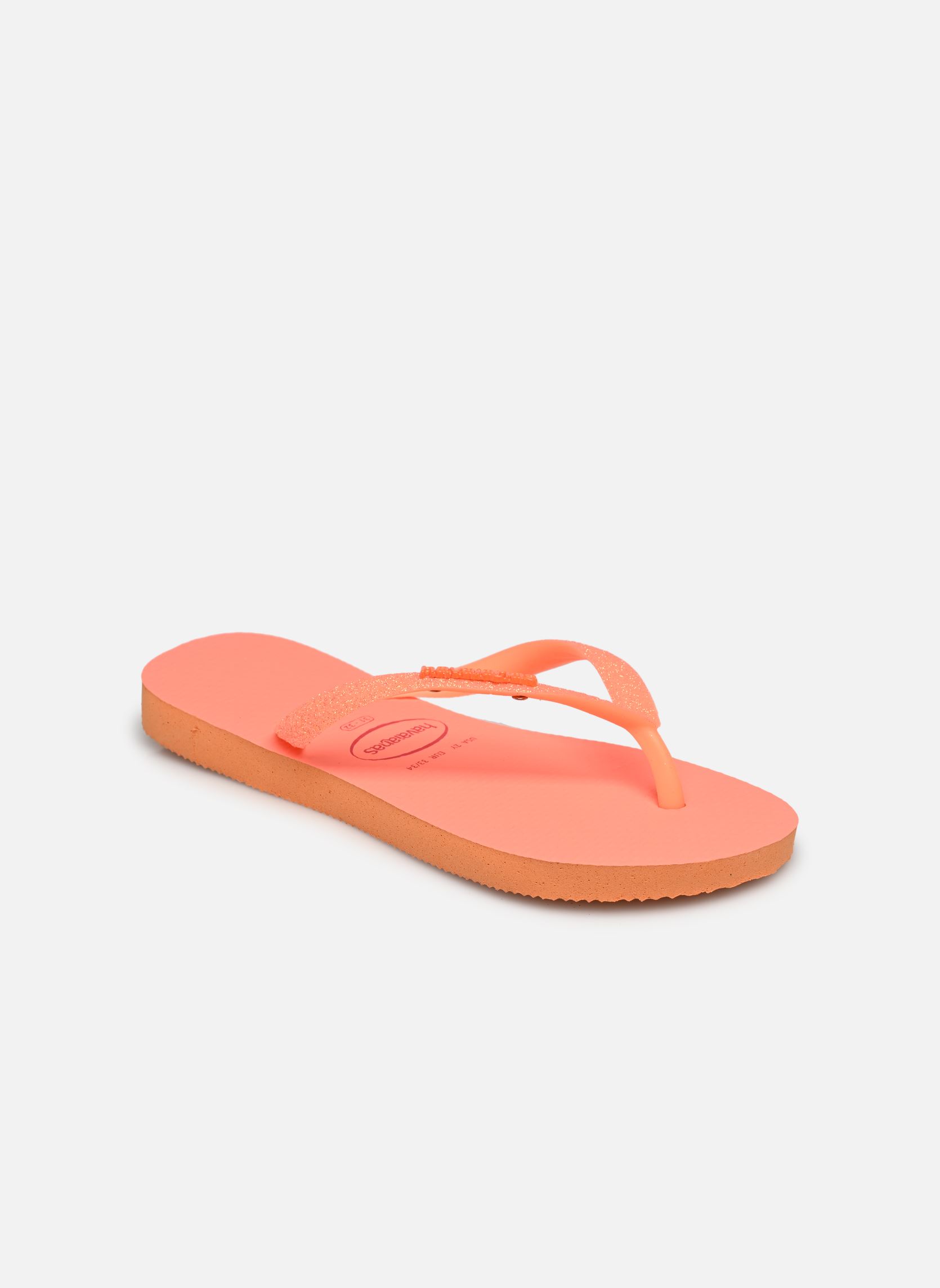 Slippers Kids Slim Glitter Neon meisjes roze Havaianas Slippers Kids Slim Glitter Neon meisjes roze CORAL SPARK