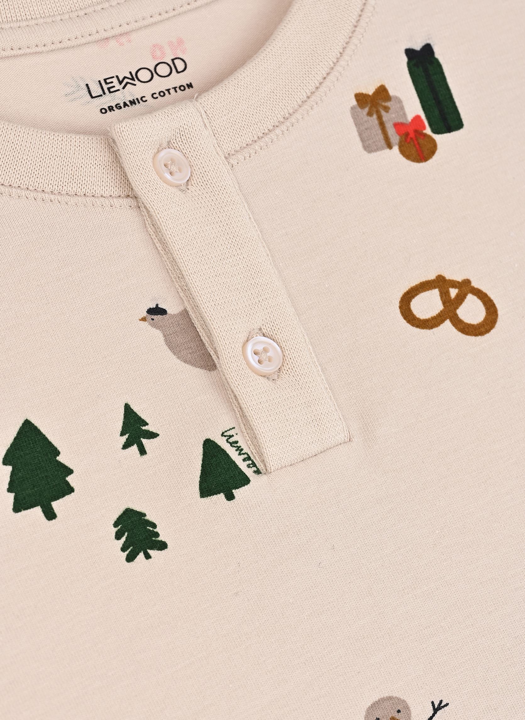 Schlafanzug-Sets Wilhelm printed pyjamas set beige Liewood Schlafanzug-Sets Wilhelm printed pyjamas set beige HOLIDAY / SANDY