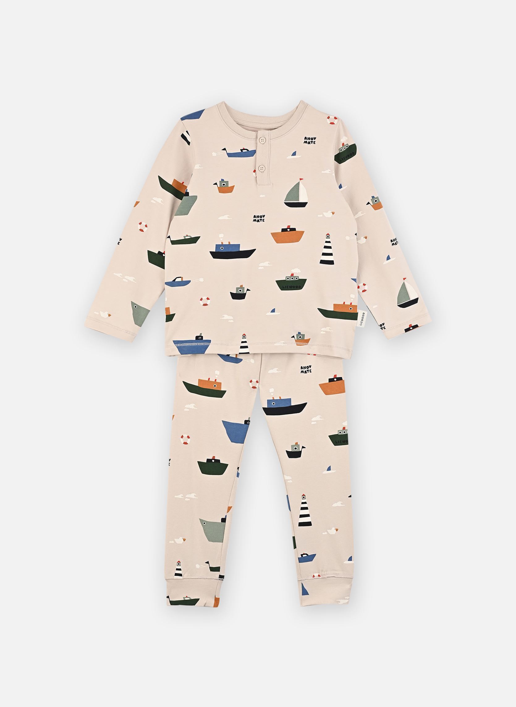 Ensembles de pyjamas Wilhelm printed pyjamas set blanc Liewood Ensembles de pyjamas Wilhelm printed pyjamas set blanc Sailing / Sandy
