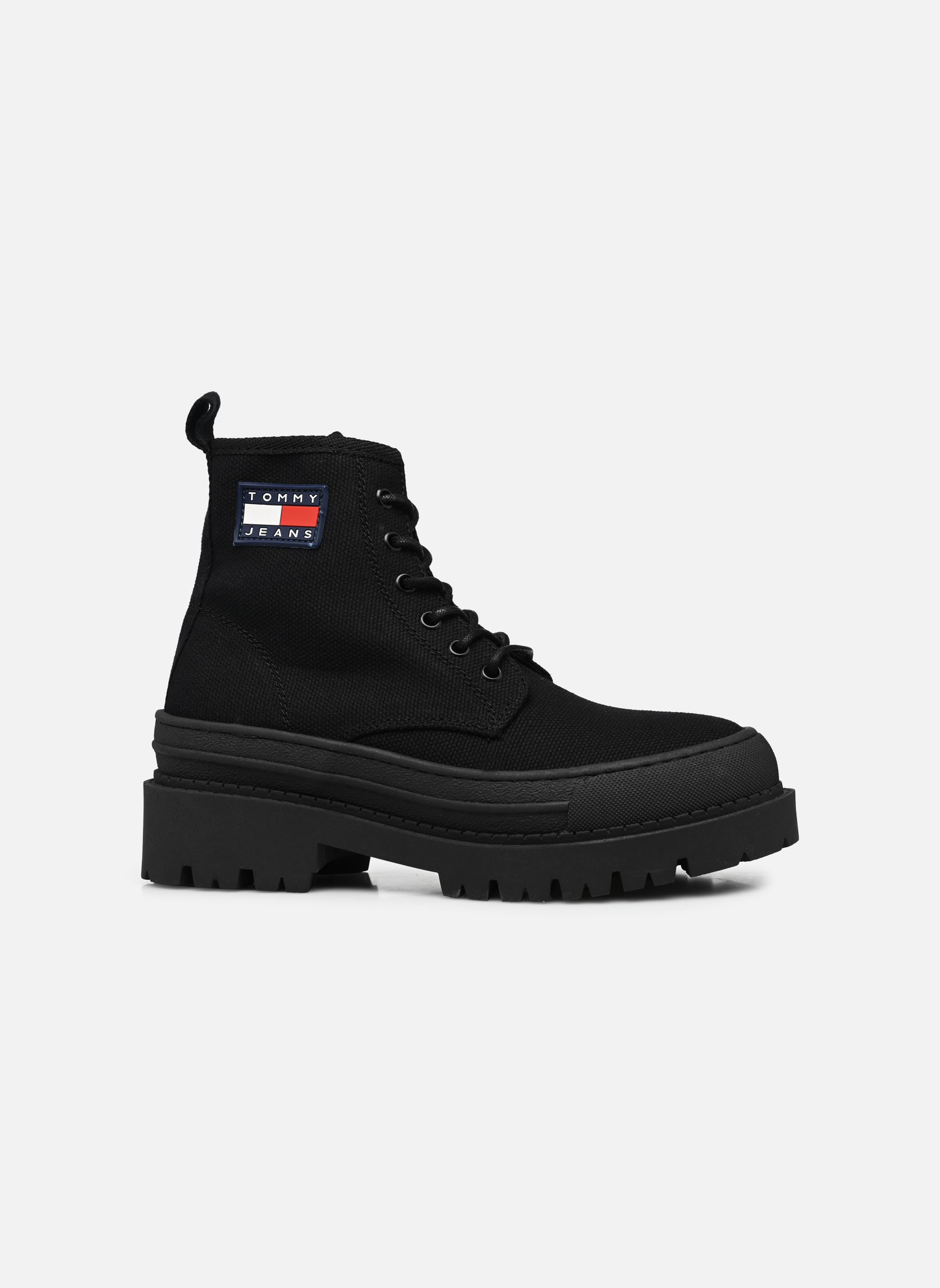 Bottines à lacets TOMMY JEANS FOXING BOOT femme noir Tommy Hilfiger Bottines à lacets TOMMY JEANS FOXING BOOT femme noir BLACK