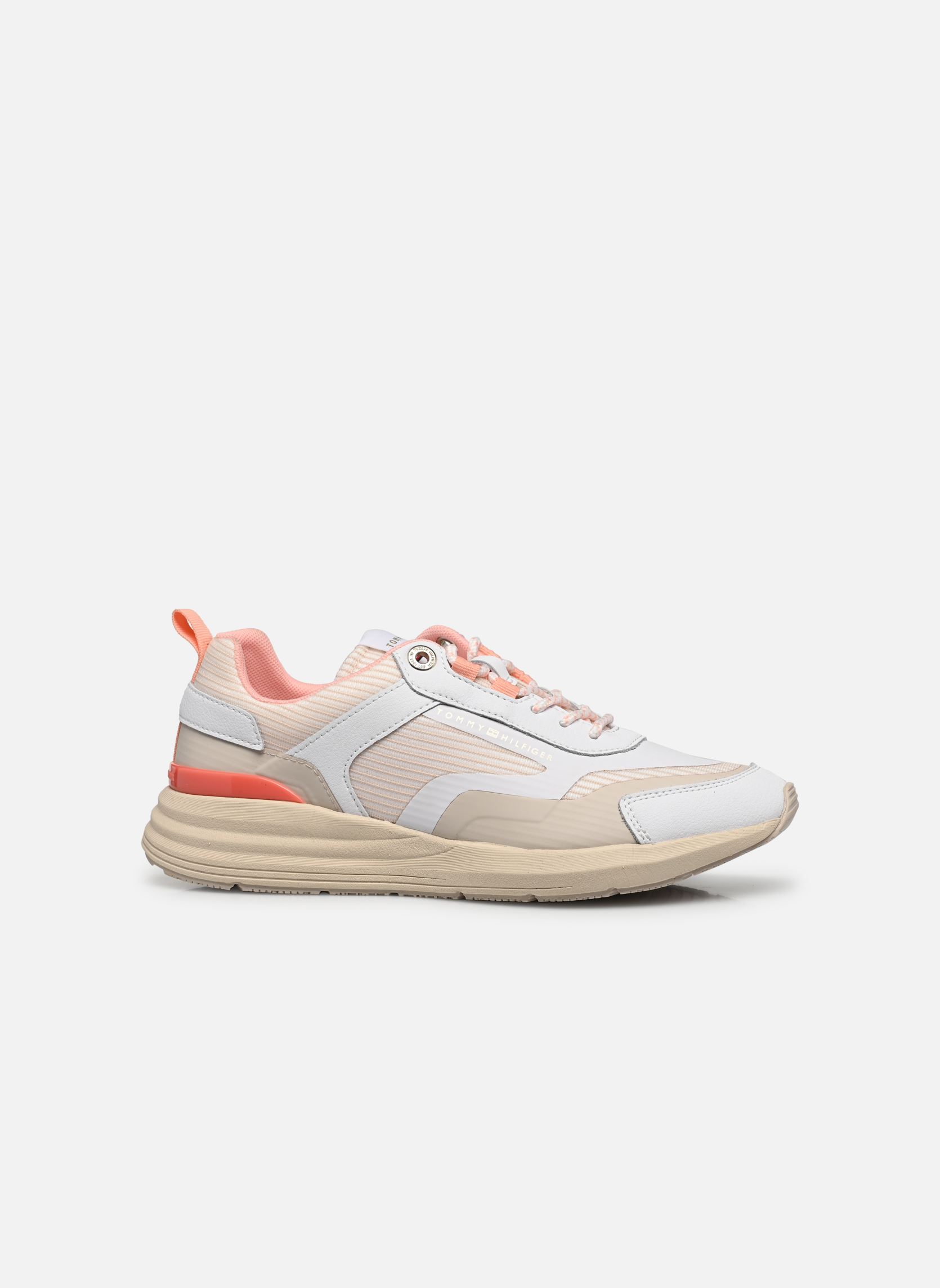 Baskets basses FEMININE MATERIAL MIX RUNNER femme blanc Tommy Hilfiger Baskets basses FEMININE MATERIAL MIX RUNNER femme blanc FEATHER WHITE