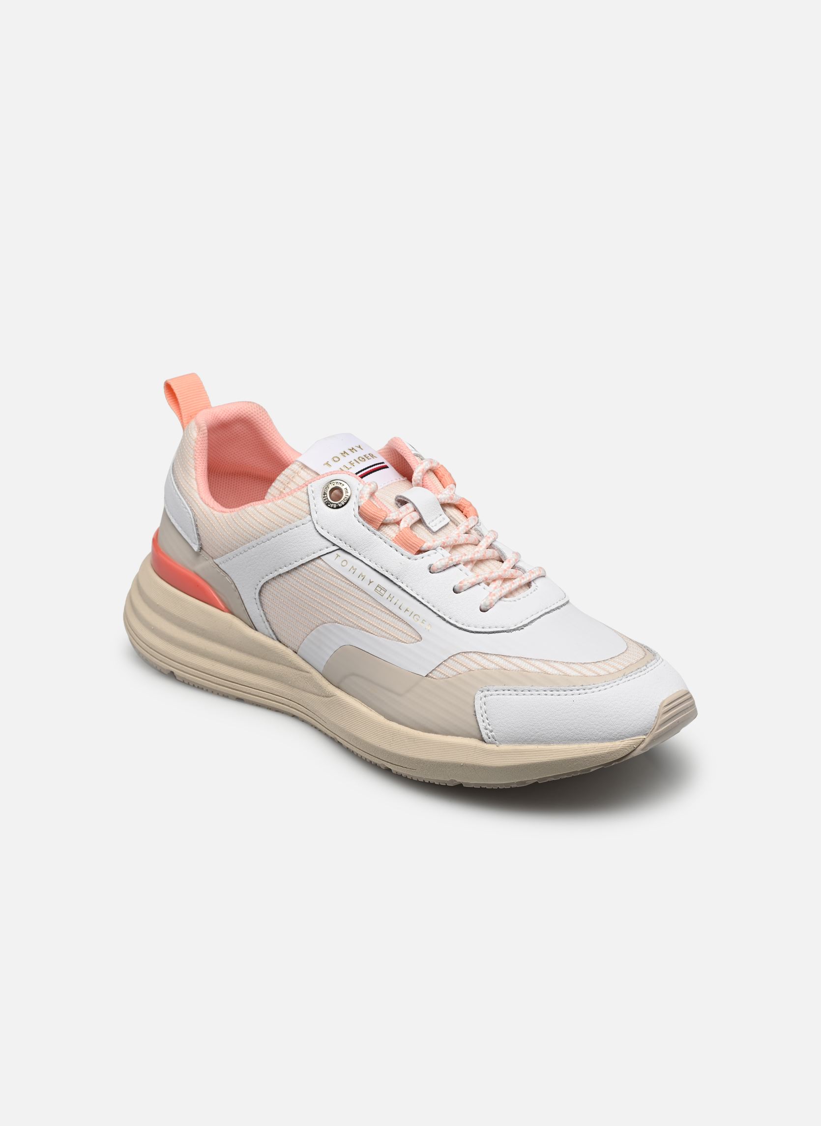 Baskets basses FEMININE MATERIAL MIX RUNNER femme blanc Tommy Hilfiger Baskets basses FEMININE MATERIAL MIX RUNNER femme blanc FEATHER WHITE