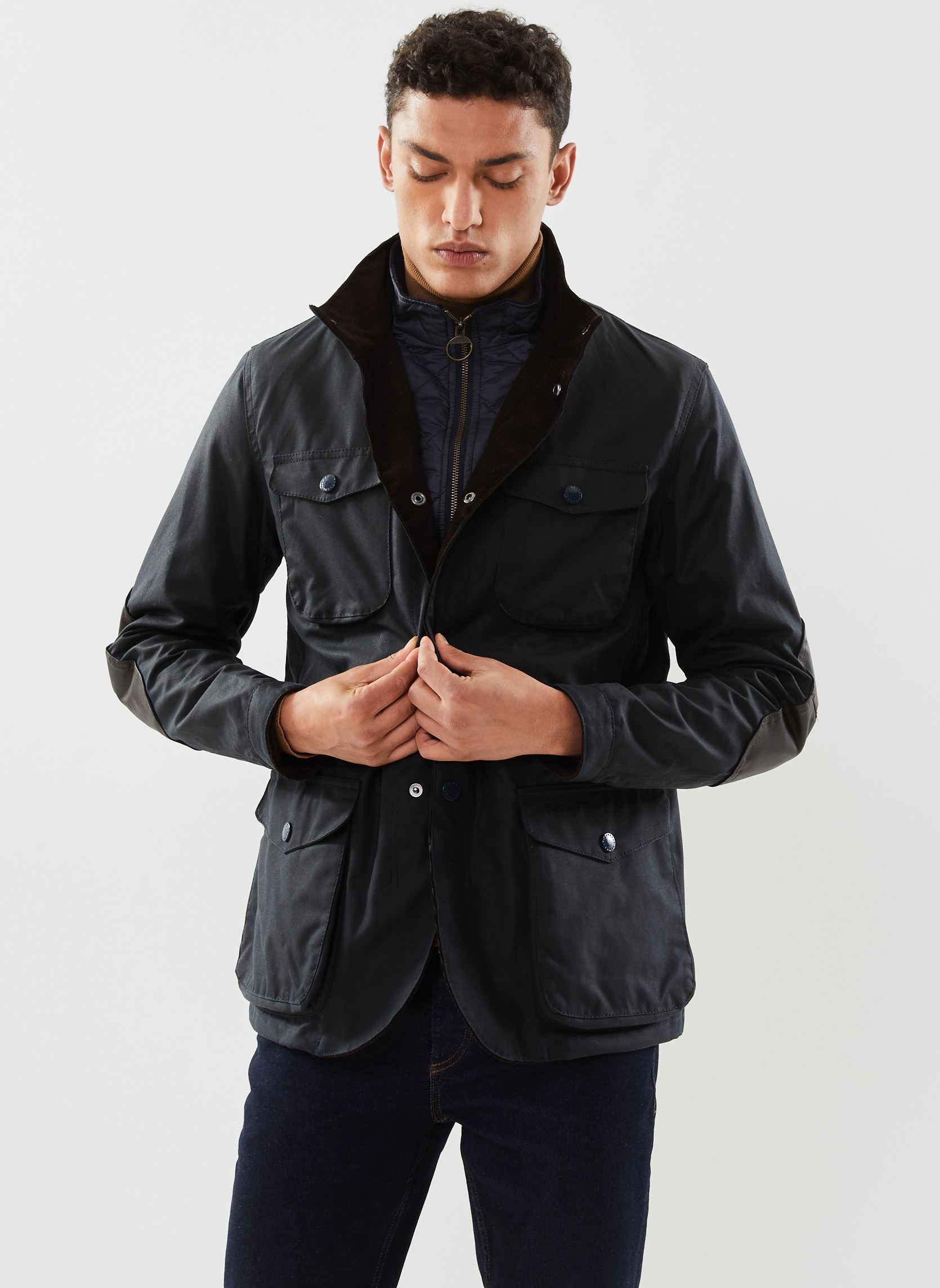 Parkas Ogston Wax Jacket homme bleu Barbour Parkas Ogston Wax Jacket homme bleu NAVY
