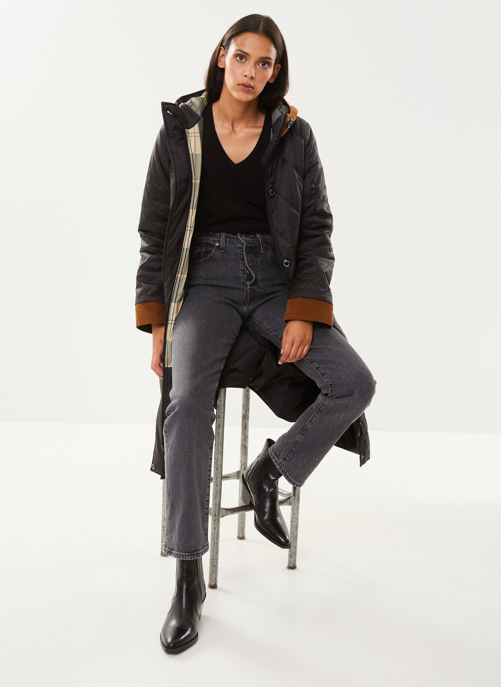 Doudounes Mickley Quilt femme noir Barbour Doudounes Mickley Quilt femme noir BLACK/ANCIENT