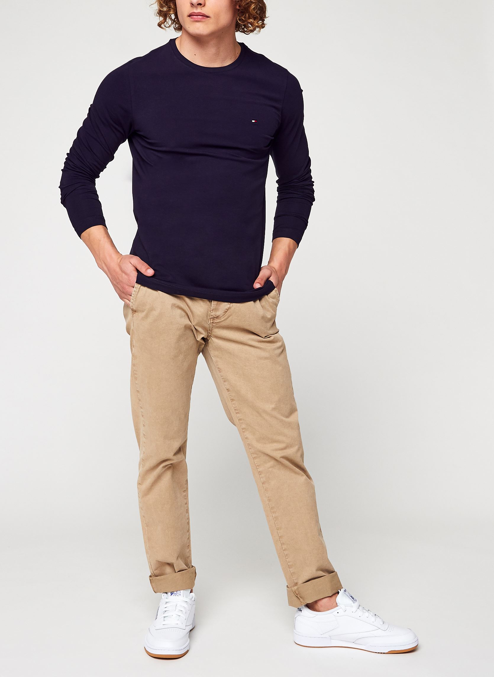 Tee-shirts Stretch Slim Fit Long Sleeve Tee homme bleu Tommy Hilfiger Tee-shirts Stretch Slim Fit Long Sleeve Tee homme bleu NAVY BLUE