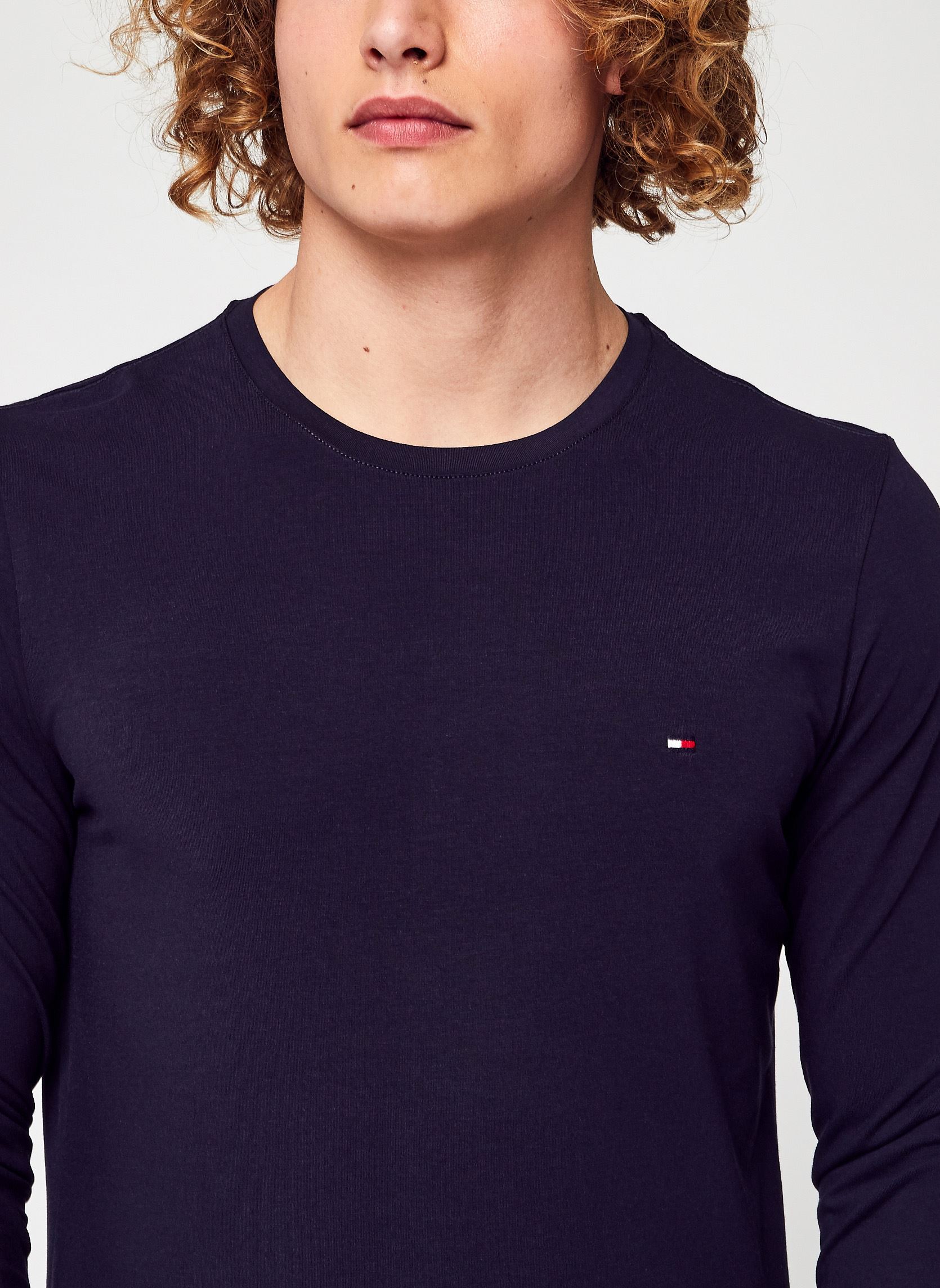Tee-shirts Stretch Slim Fit Long Sleeve Tee homme bleu Tommy Hilfiger Tee-shirts Stretch Slim Fit Long Sleeve Tee homme bleu NAVY BLUE
