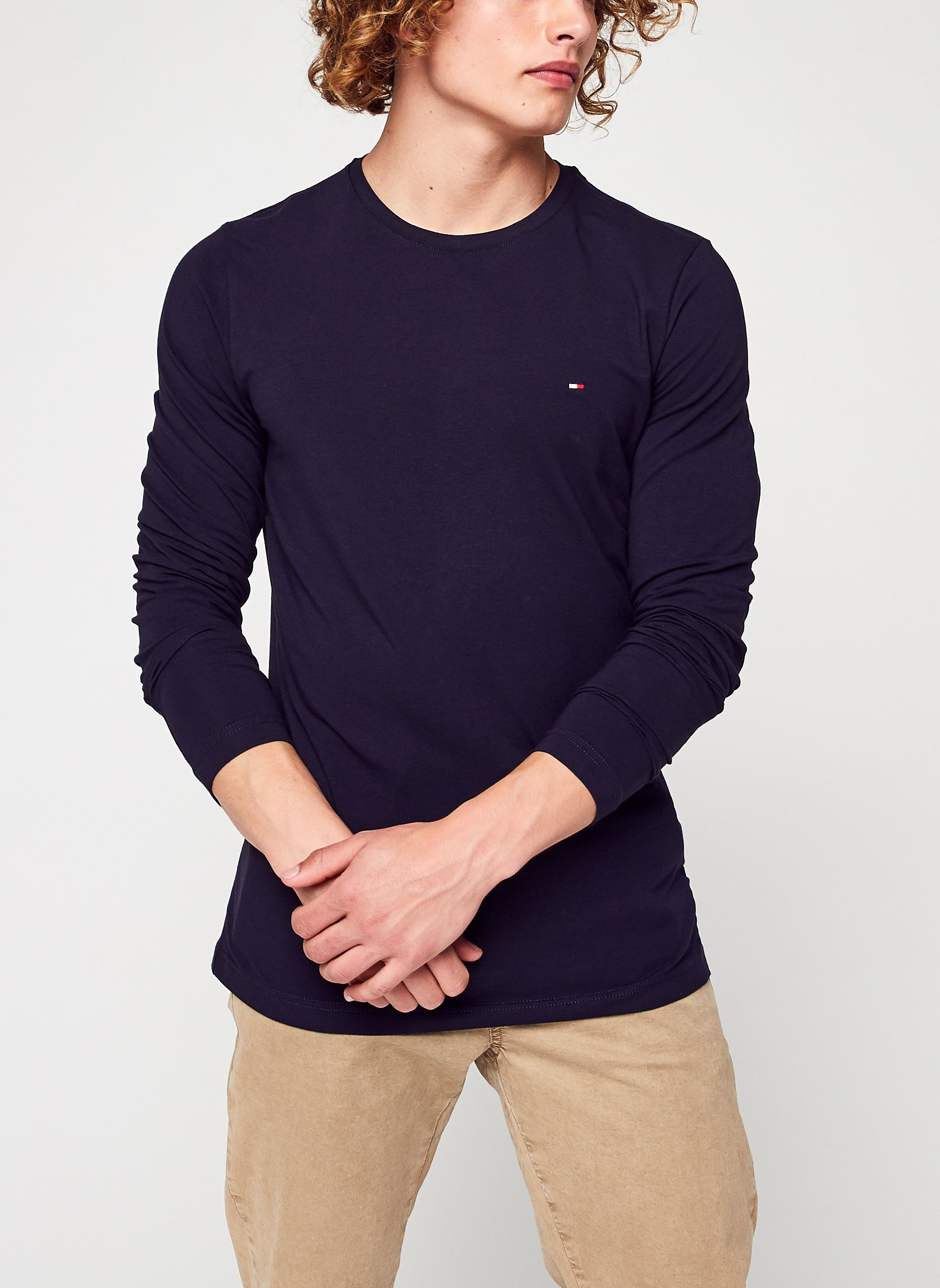 Tee-shirts Stretch Slim Fit Long Sleeve Tee homme bleu Tommy Hilfiger Tee-shirts Stretch Slim Fit Long Sleeve Tee homme bleu NAVY BLUE
