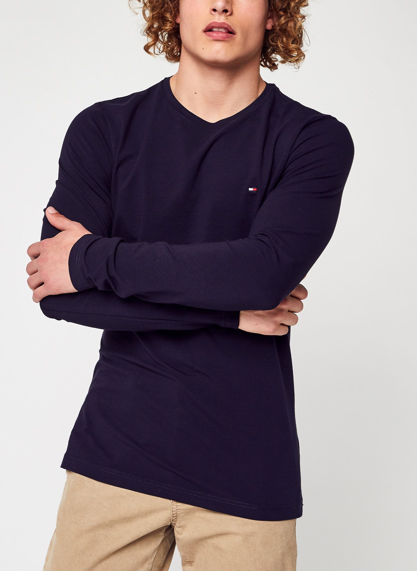 T shirt Tommy Hilfiger STRETCH SLIM FIT LONG SLEEVE TEE EU - vue 7