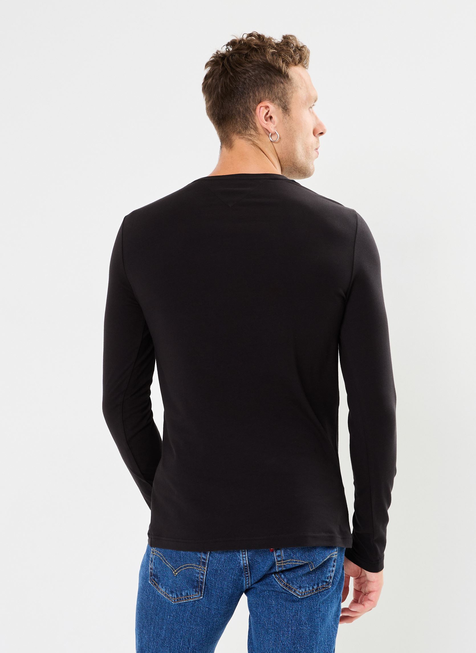 Tee-shirts Stretch Slim Fit Long Sleeve Tee homme noir Tommy Hilfiger Tee-shirts Stretch Slim Fit Long Sleeve Tee homme noir BLACK