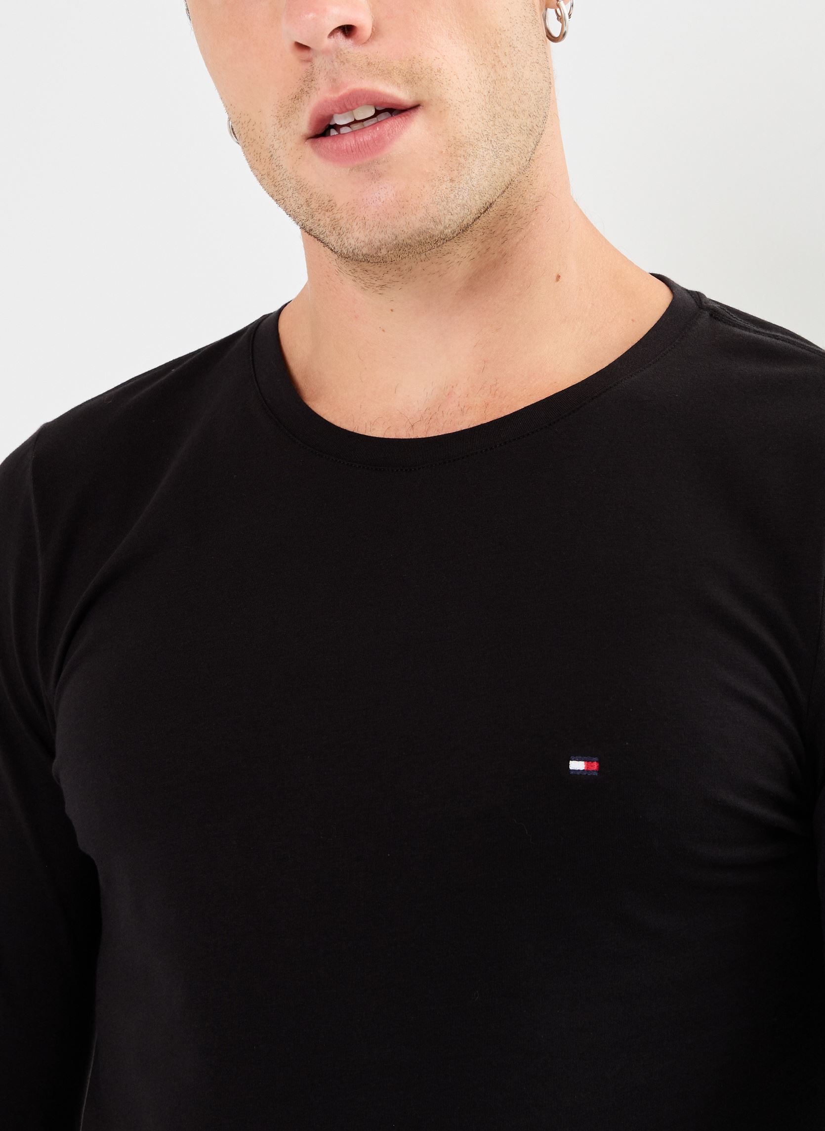 Tee-shirts Stretch Slim Fit Long Sleeve Tee homme noir Tommy Hilfiger Tee-shirts Stretch Slim Fit Long Sleeve Tee homme noir BLACK