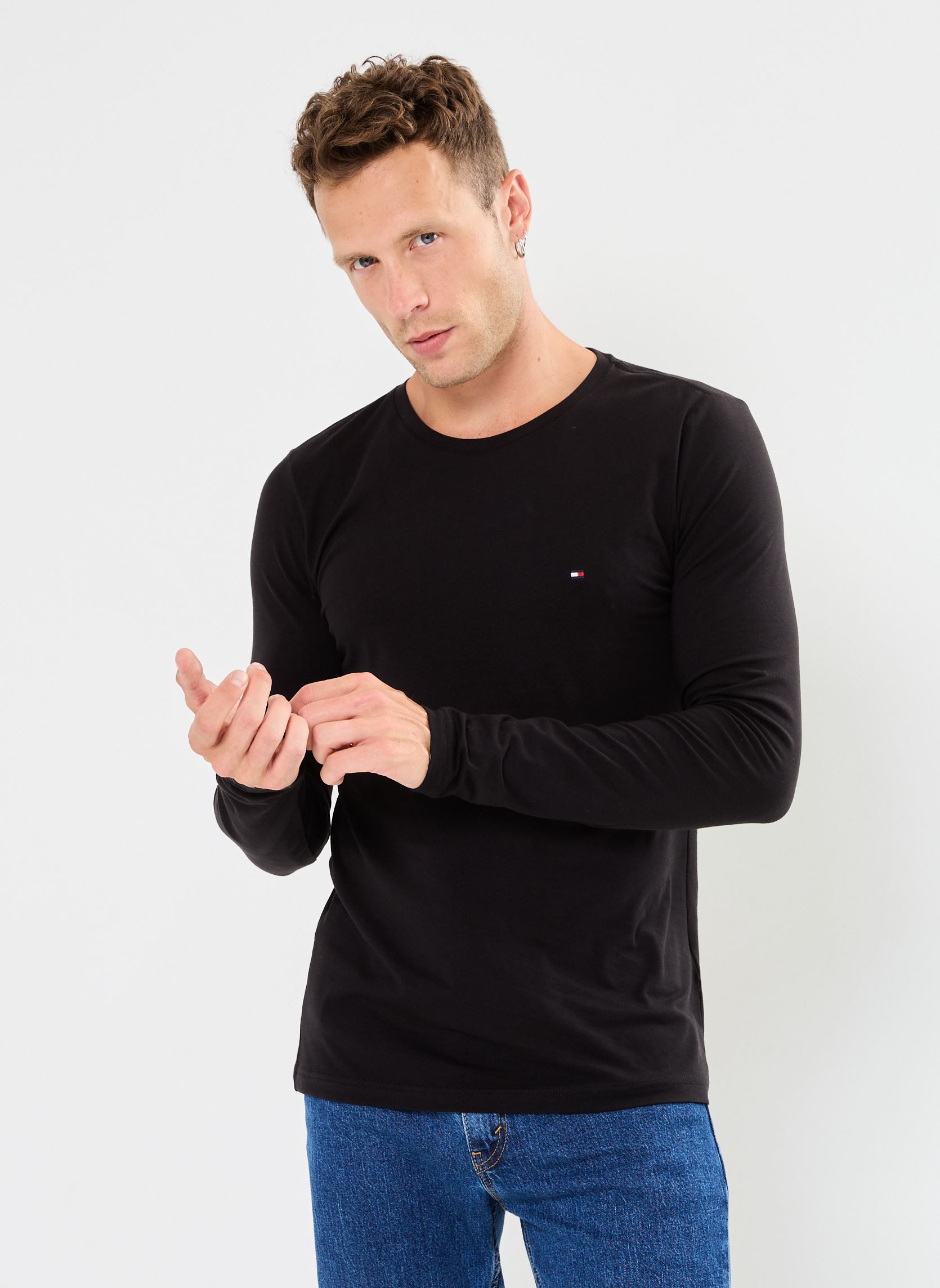 T shirt Tommy Hilfiger STRETCH SLIM FIT LONG SLEEVE TEE EU - vue 3