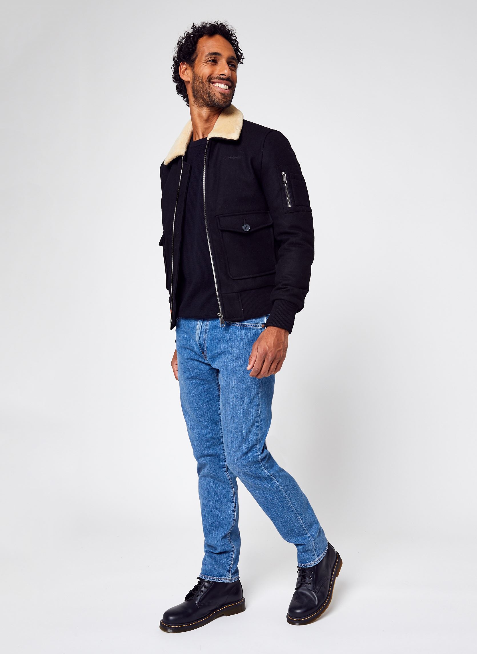Giubbotto giubbino chiodo uomo nero made in italy zip trapunta uomo