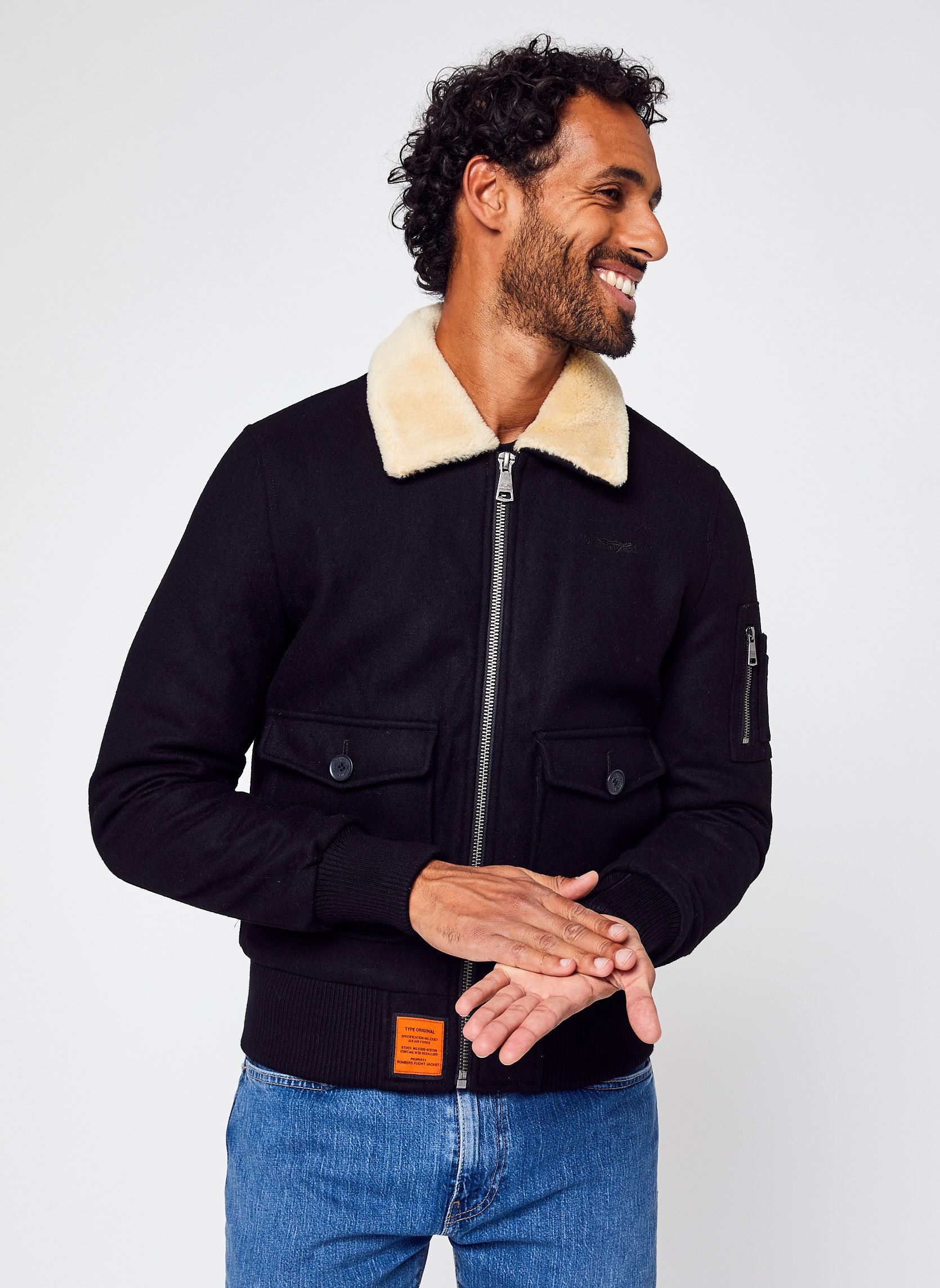 Blousons Aviator Men homme noir Bombers Original Blousons Aviator Men homme noir BLACK