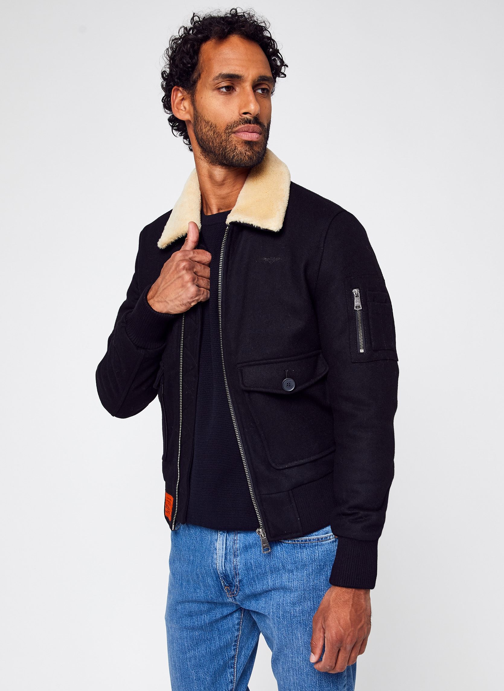 Blousons Aviator Men homme noir Bombers Original Blousons Aviator Men homme noir BLACK