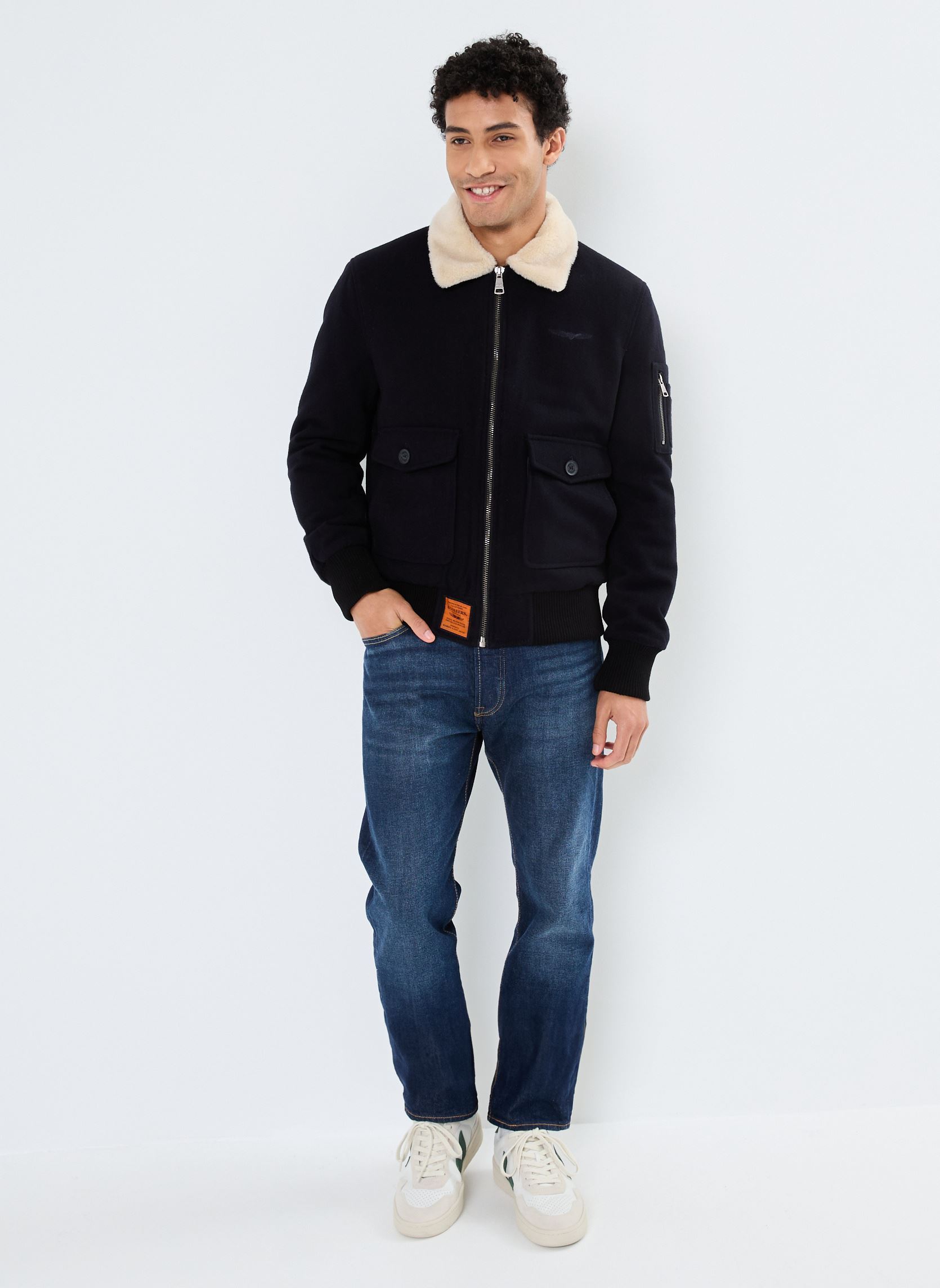 Blousons Aviator Men homme bleu Bombers Original Blousons Aviator Men homme bleu NAVY