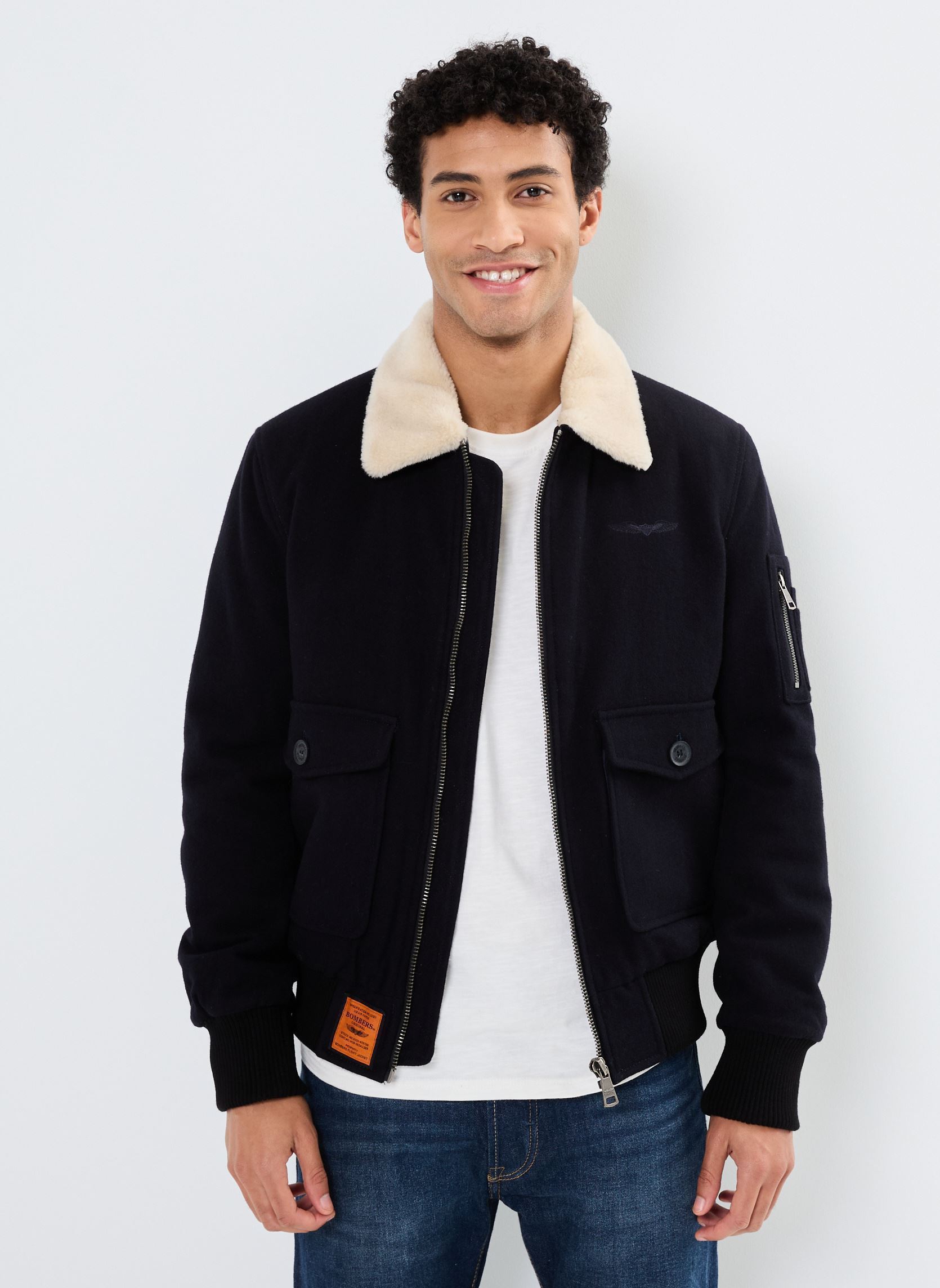 Blousons Aviator Men homme bleu Bombers Original Blousons Aviator Men homme bleu NAVY
