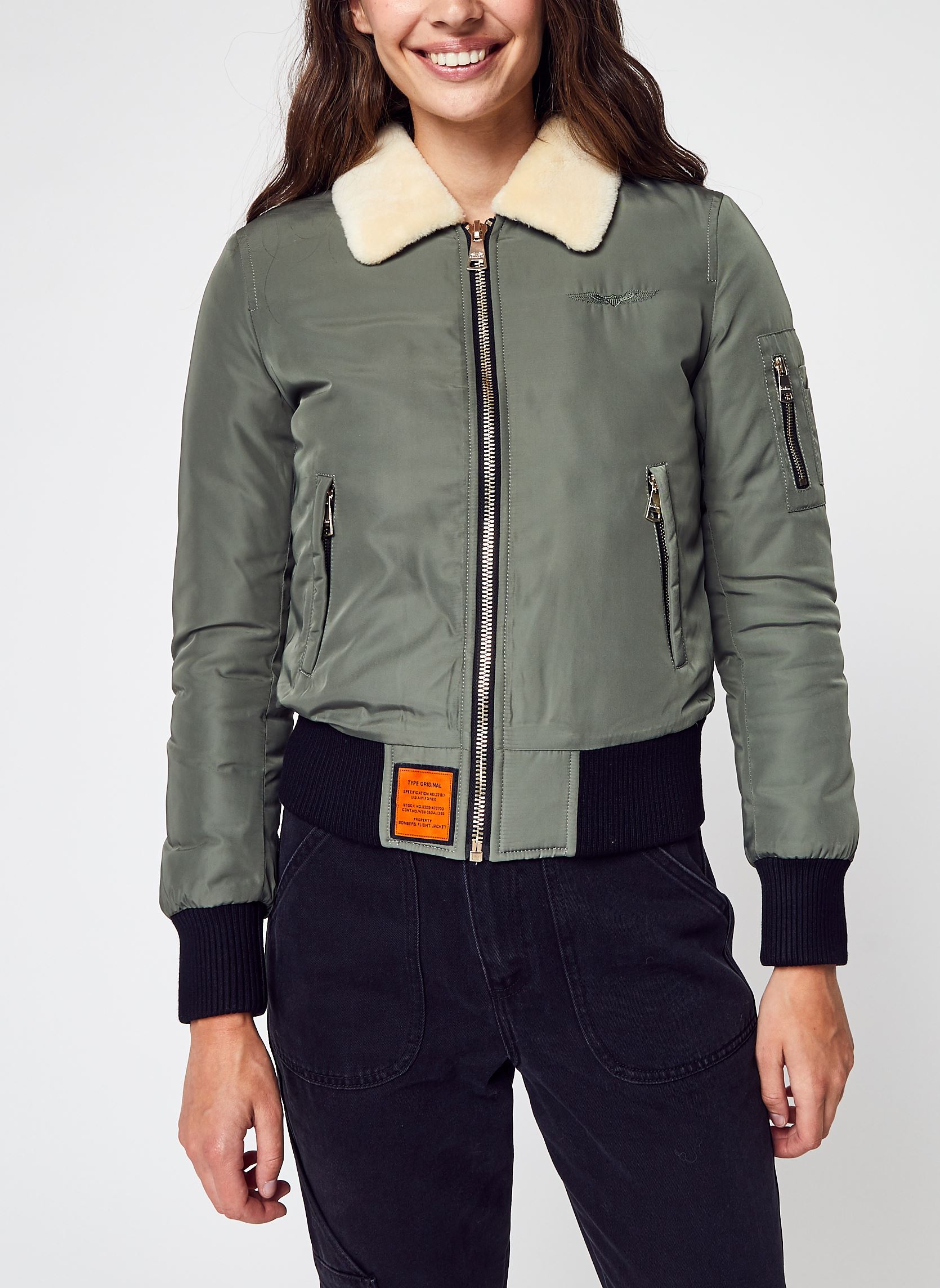 Blousons Barcelone Women femme vert Bombers Original Blousons Barcelone Women femme vert KAKI
