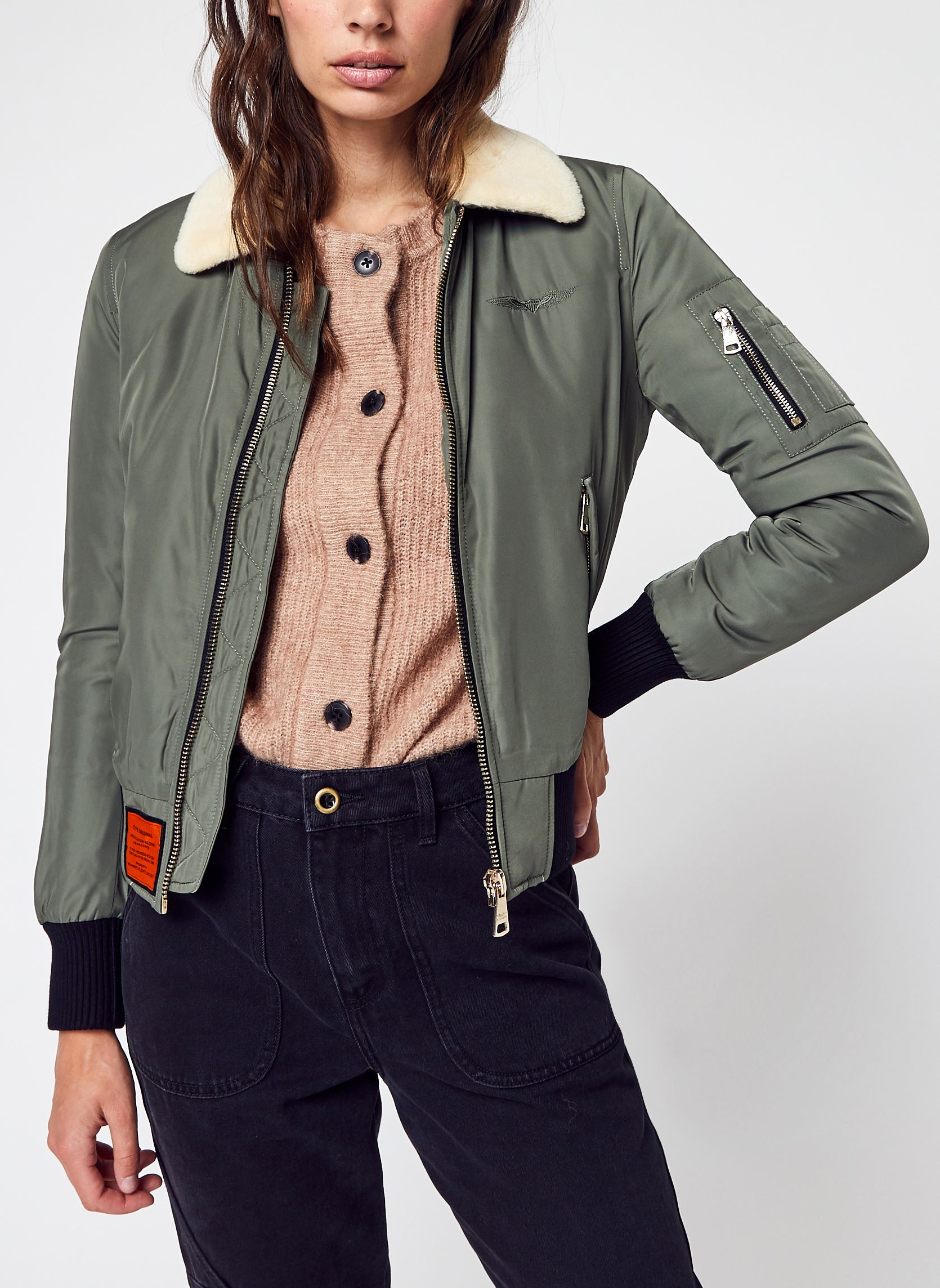 Blousons Barcelone Women femme vert Bombers Original Blousons Barcelone Women femme vert KAKI