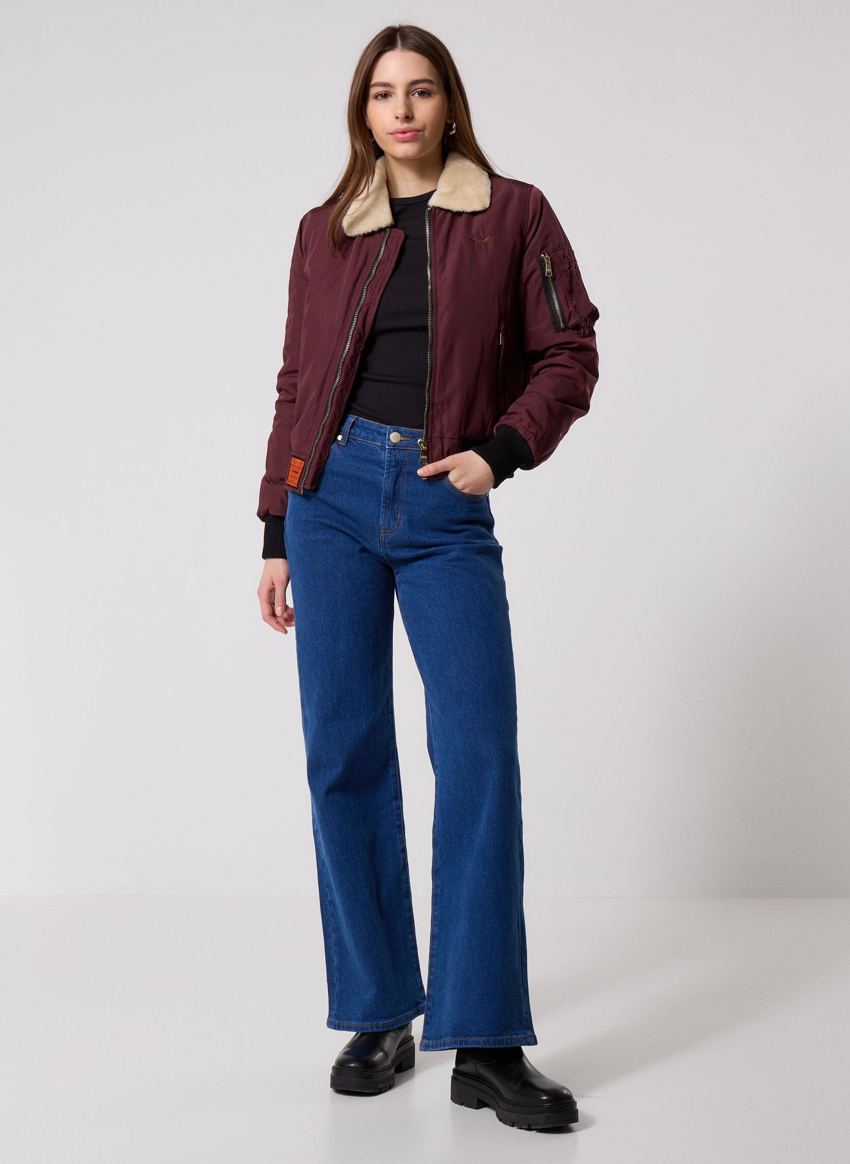 Blousons Barcelone Women femme bordeaux Bombers Original Blousons Barcelone Women femme bordeaux BURGUNDY