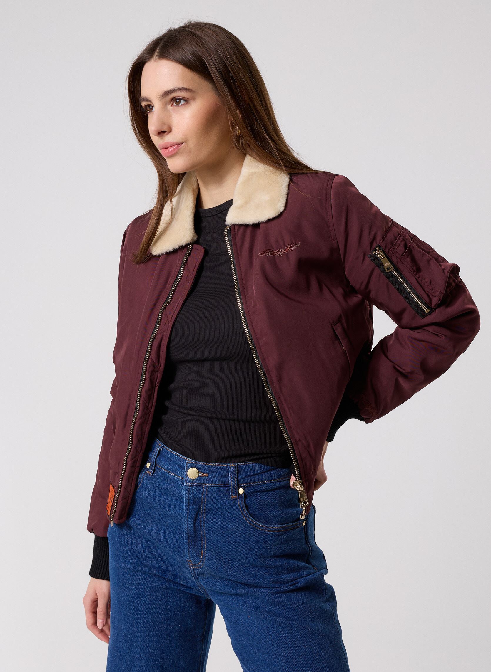 Blousons Barcelone Women femme bordeaux Bombers Original Blousons Barcelone Women femme bordeaux BURGUNDY