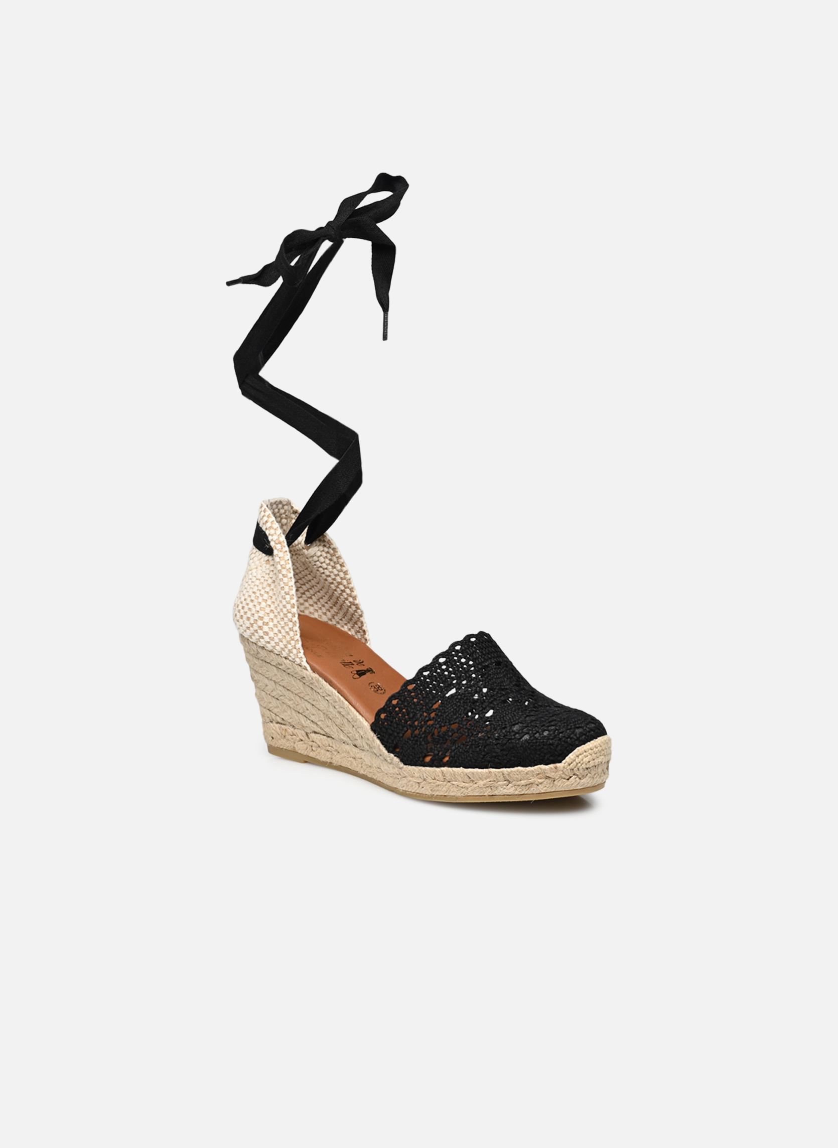 Espadrilles met sleehak en plateau Norway dames zwart La maison de l'espadrille Espadrilles met sleehak en plateau Norway dames zwart NOIR