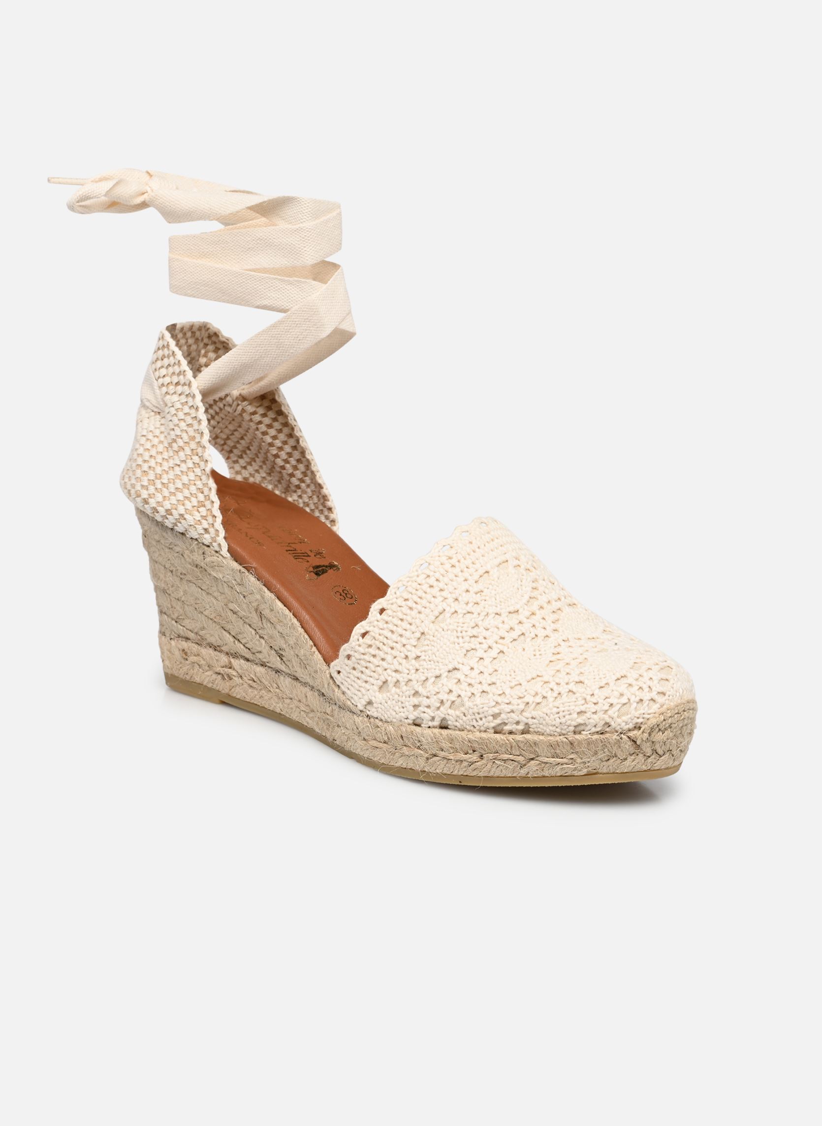 Espadrilles met sleehak en plateau Norway dames wit La maison de l'espadrille Espadrilles met sleehak en plateau Norway dames wit ECRU