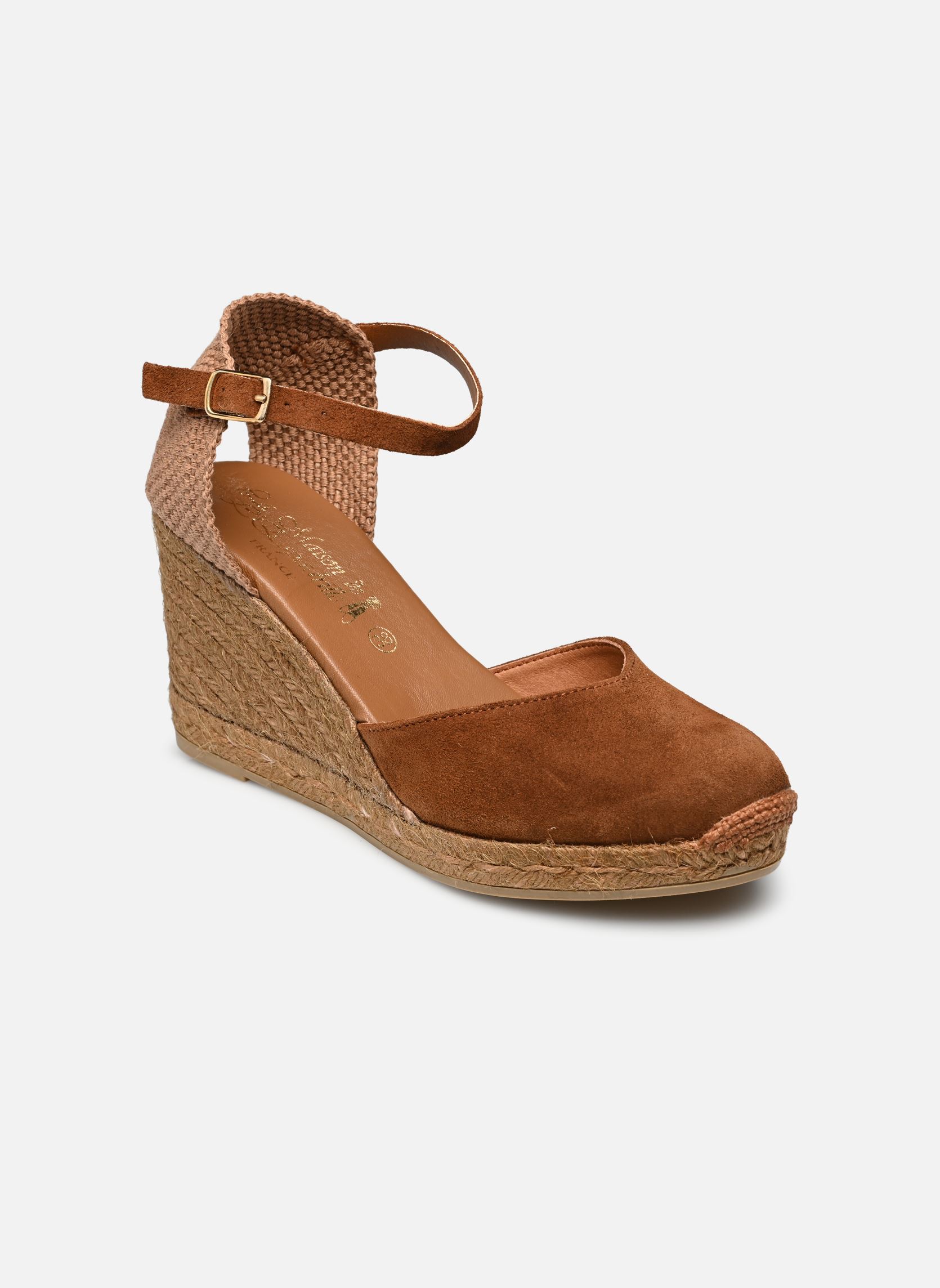 Naguisa Espadrillas con zeppa e plateau Thalis Double donna marrone