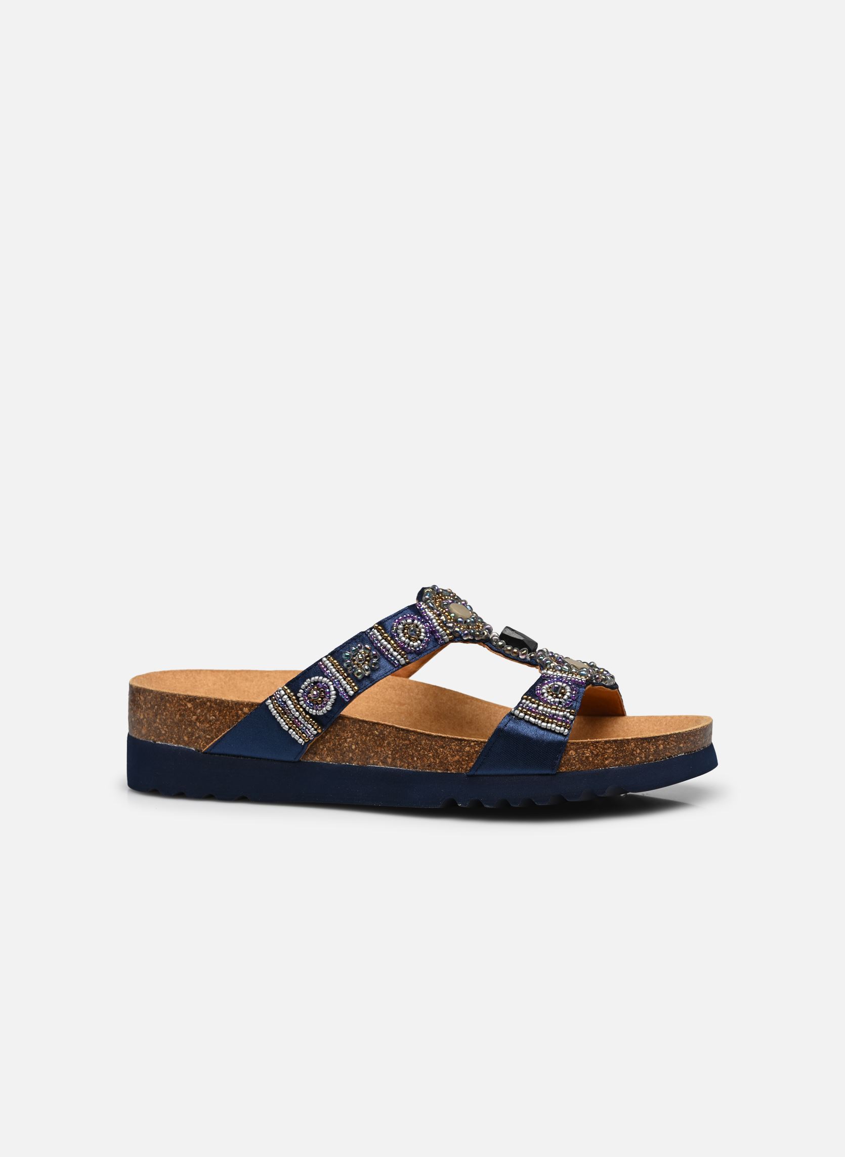 Mules NEW BOGOTA' WEDGE COMFORT femme bleu Scholl Mules NEW BOGOTA' WEDGE COMFORT femme bleu NAVY BLUE/MULTI