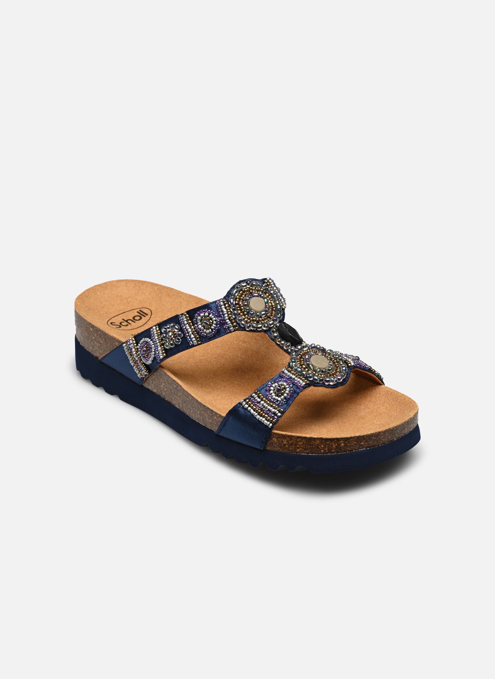 Mules NEW BOGOTA' WEDGE COMFORT femme bleu Scholl Mules NEW BOGOTA' WEDGE COMFORT femme bleu NAVY BLUE/MULTI