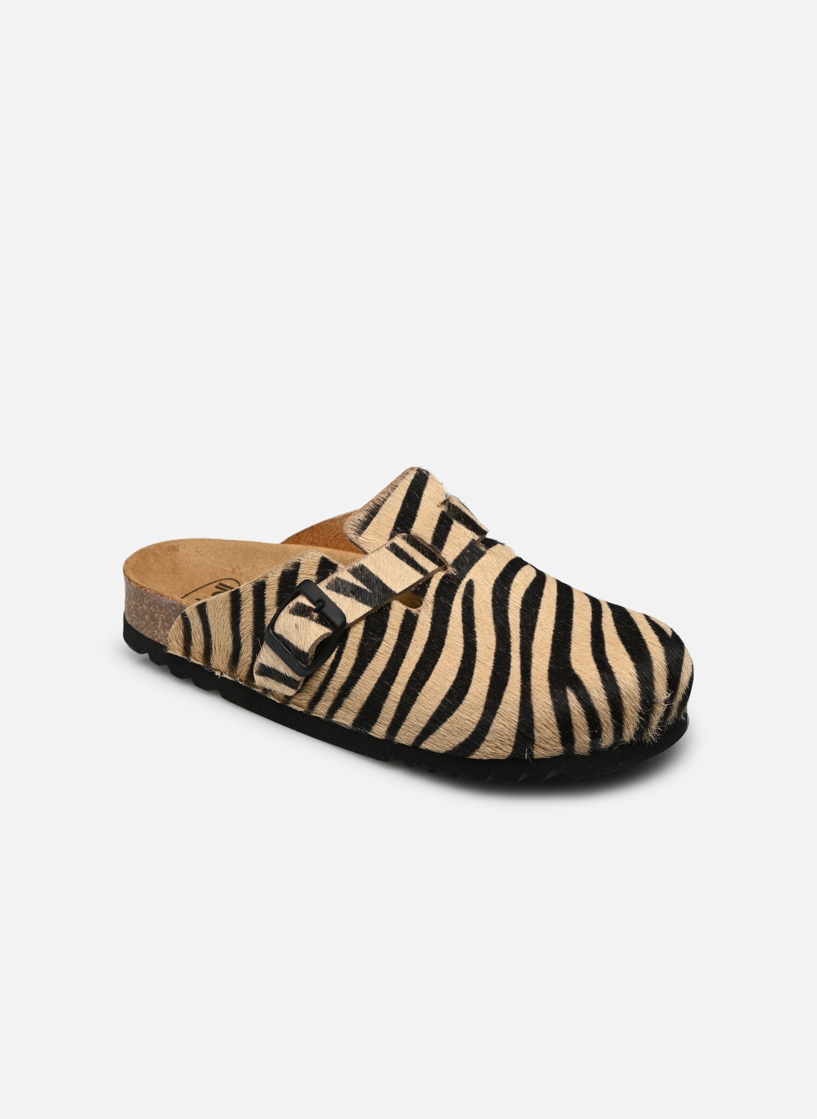 Pantoletten FAE COLLECTION damen schwarz Scholl Pantoletten FAE COLLECTION damen schwarz ZEBRA BEIGE/BLACK
