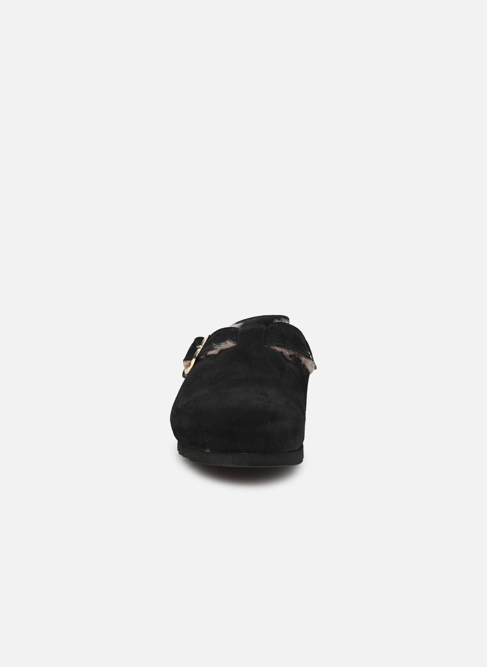 Pantoletten FAE COLLECTION damen schwarz Scholl Pantoletten FAE COLLECTION damen schwarz BLACK SUEDE / SHEEPSKIN