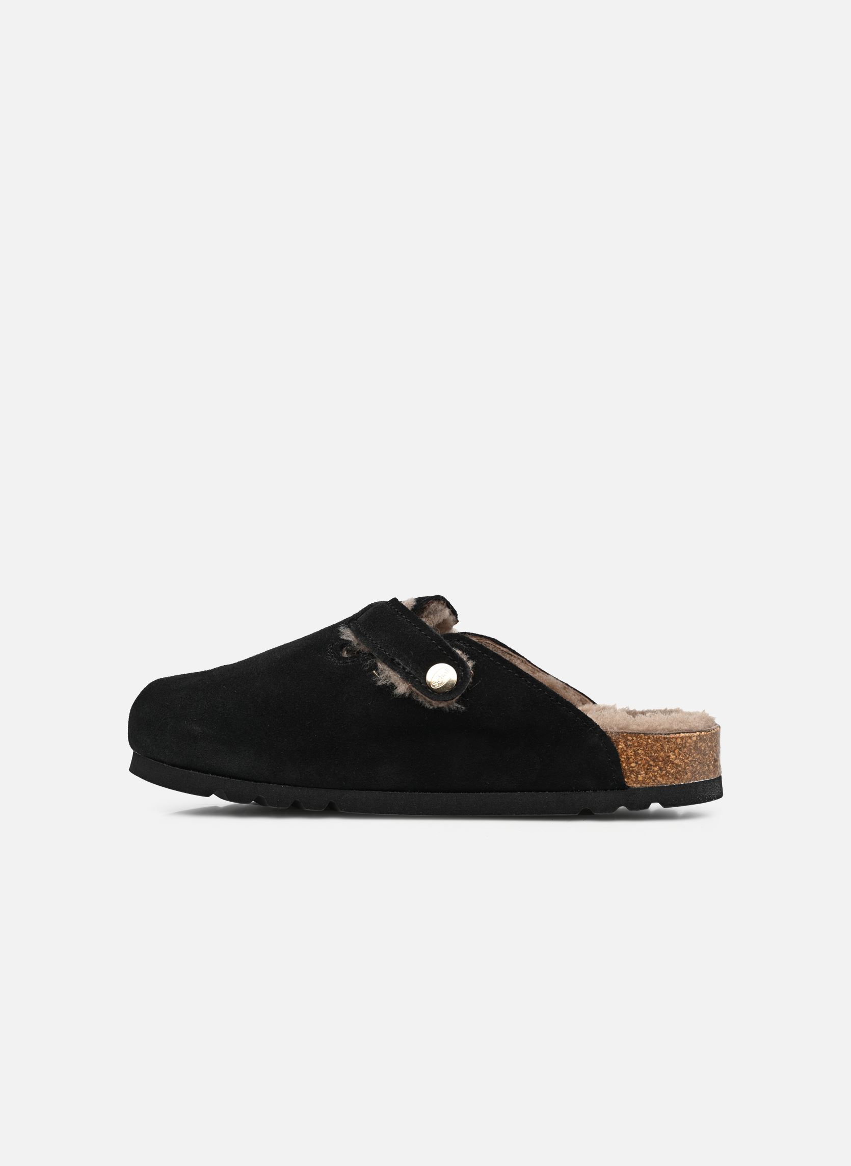 Pantoletten FAE COLLECTION damen schwarz Scholl Pantoletten FAE COLLECTION damen schwarz BLACK SUEDE / SHEEPSKIN
