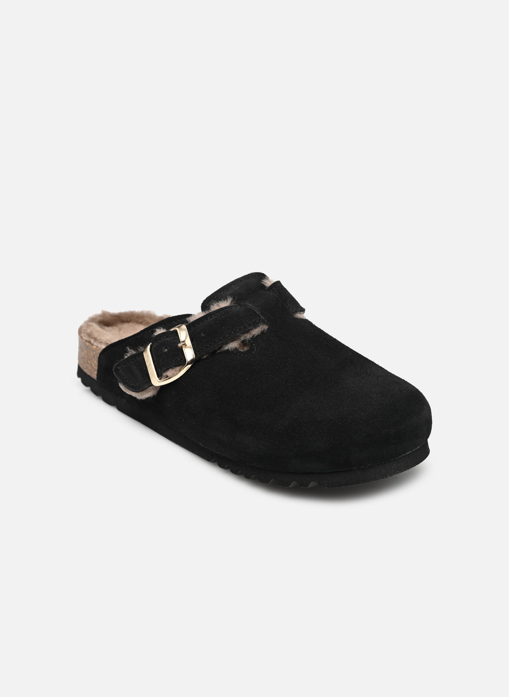 Pantoletten FAE COLLECTION damen schwarz Scholl Pantoletten FAE COLLECTION damen schwarz BLACK SUEDE / SHEEPSKIN